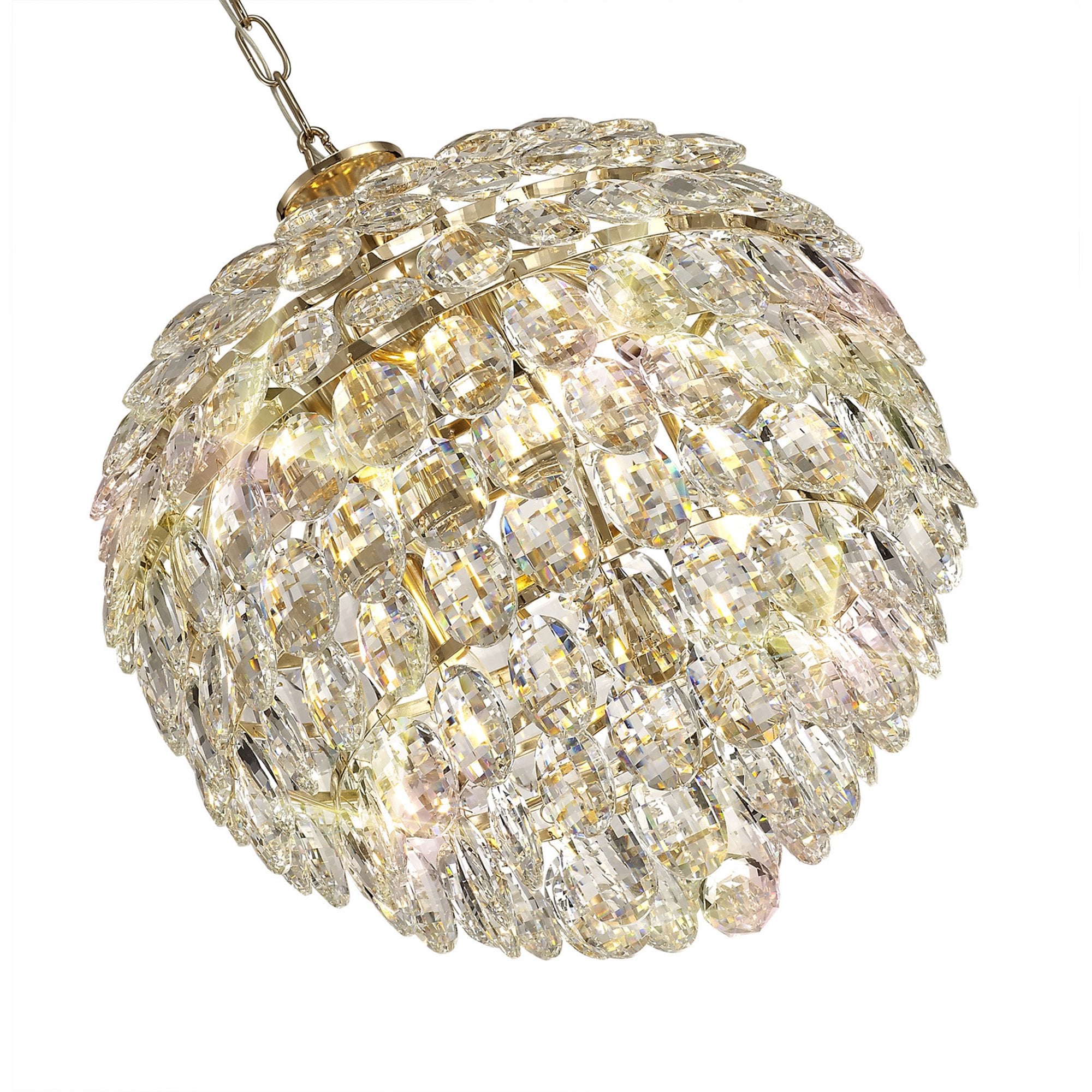 Diyas Coniston Pendant 6 Light E14 - French Gold/Crystal