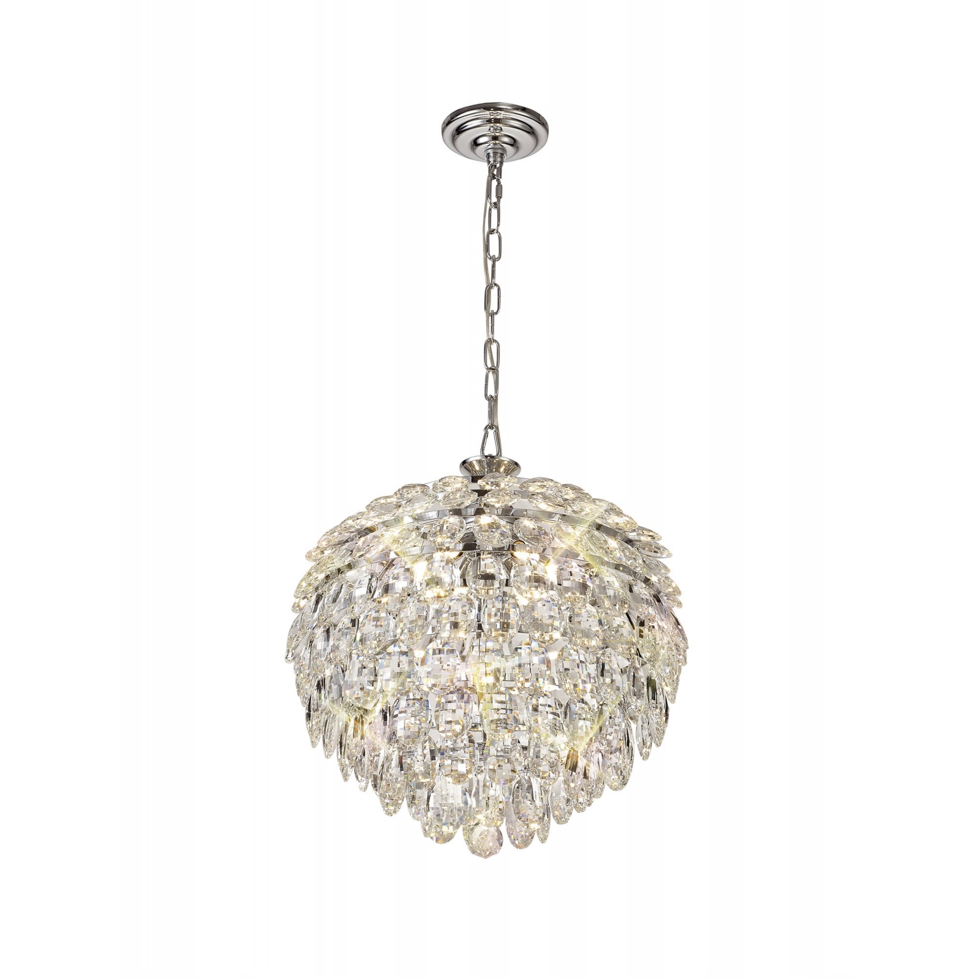 Diyas Coniston Pendant 6 Light E14 - Polished Chrome/Crystal