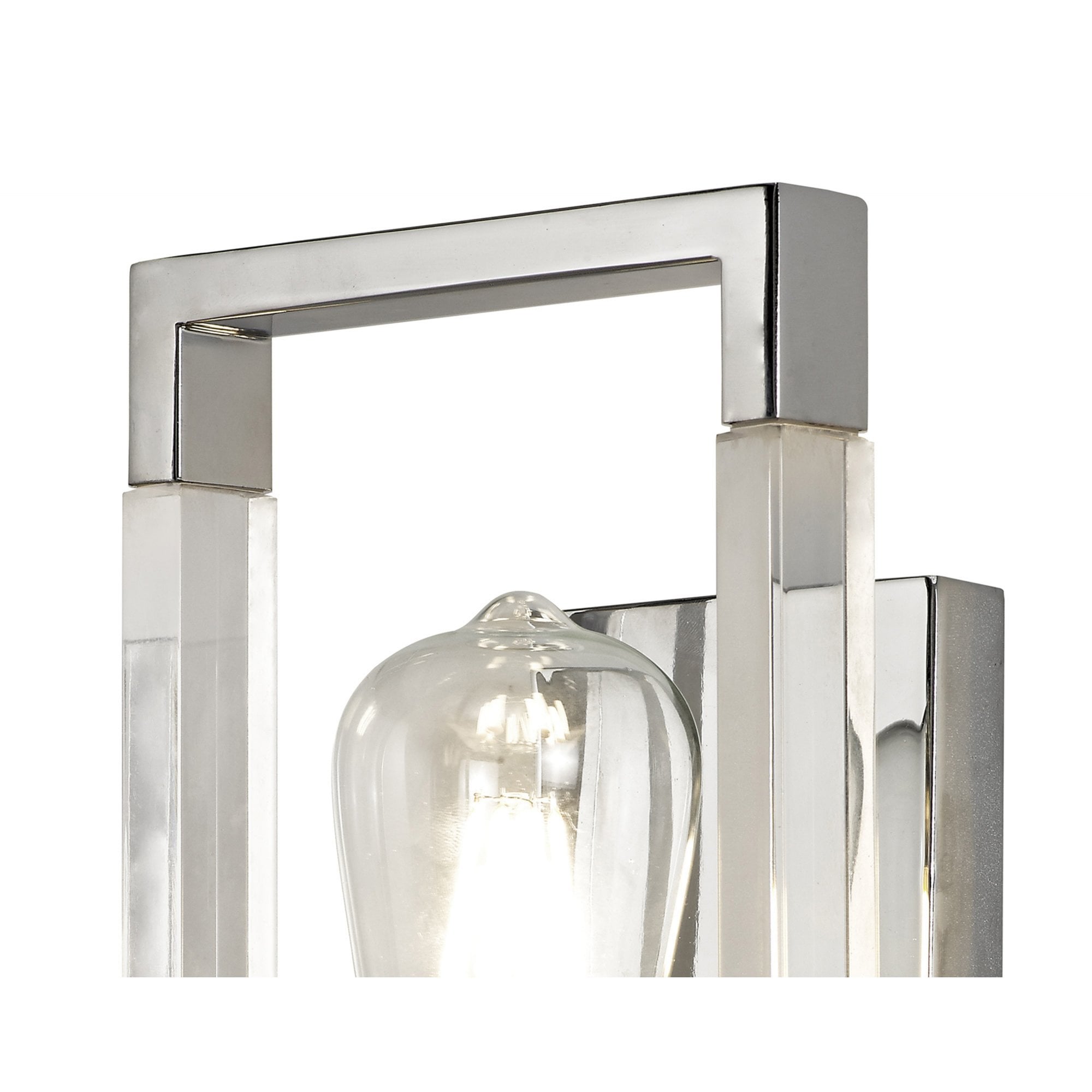 Diyas Canto Wall Lamp Single Light E27 - Polished Nickel/Acrylic
