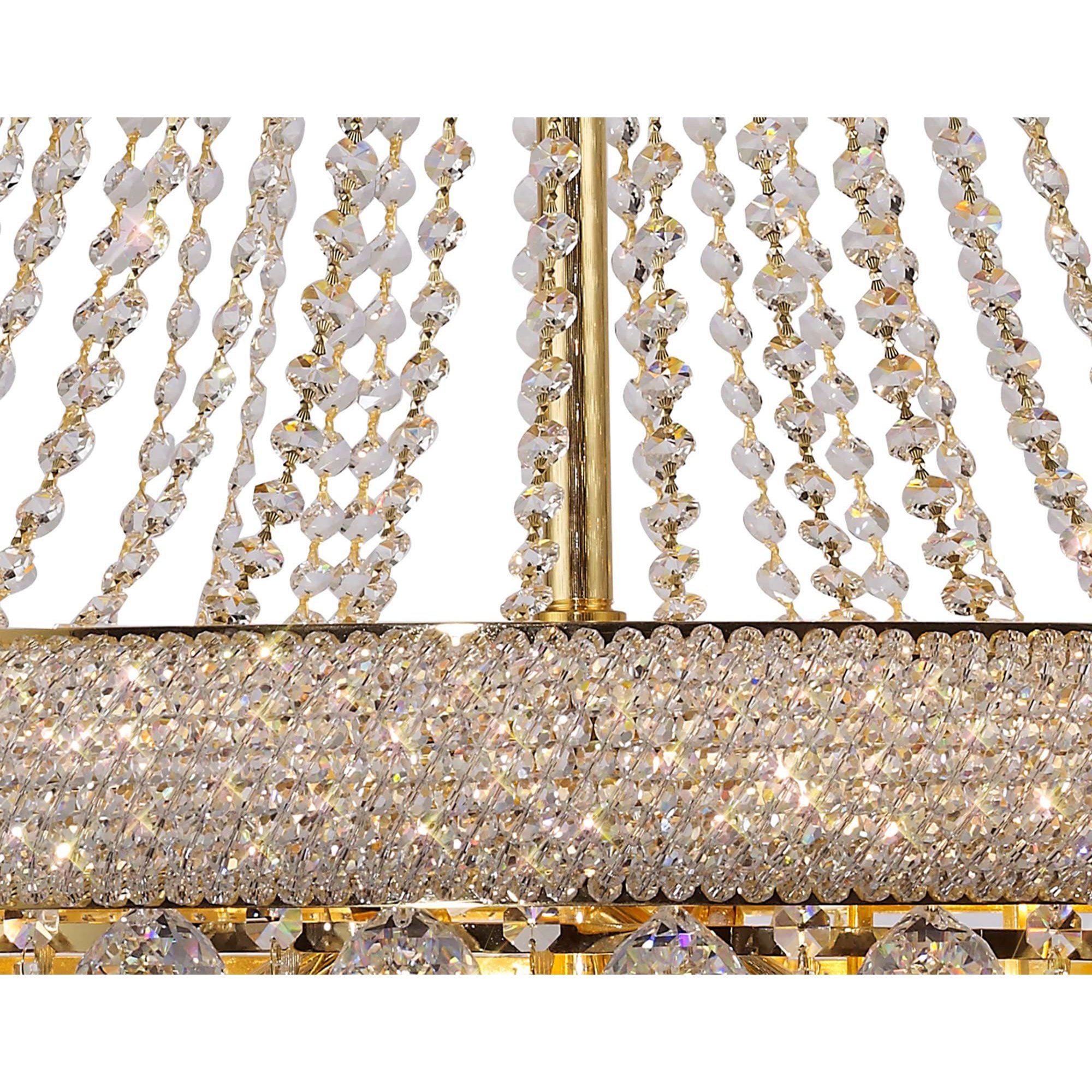 Diyas Alexandra 20 Light Pendant - French Gold & Crystal