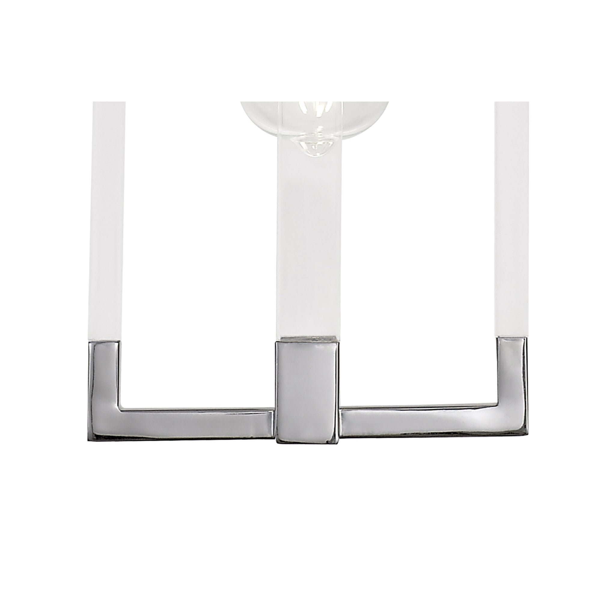 Diyas Canto Double Rectangle Pendant Single Light E27 - Polished Nickel/Acrylic