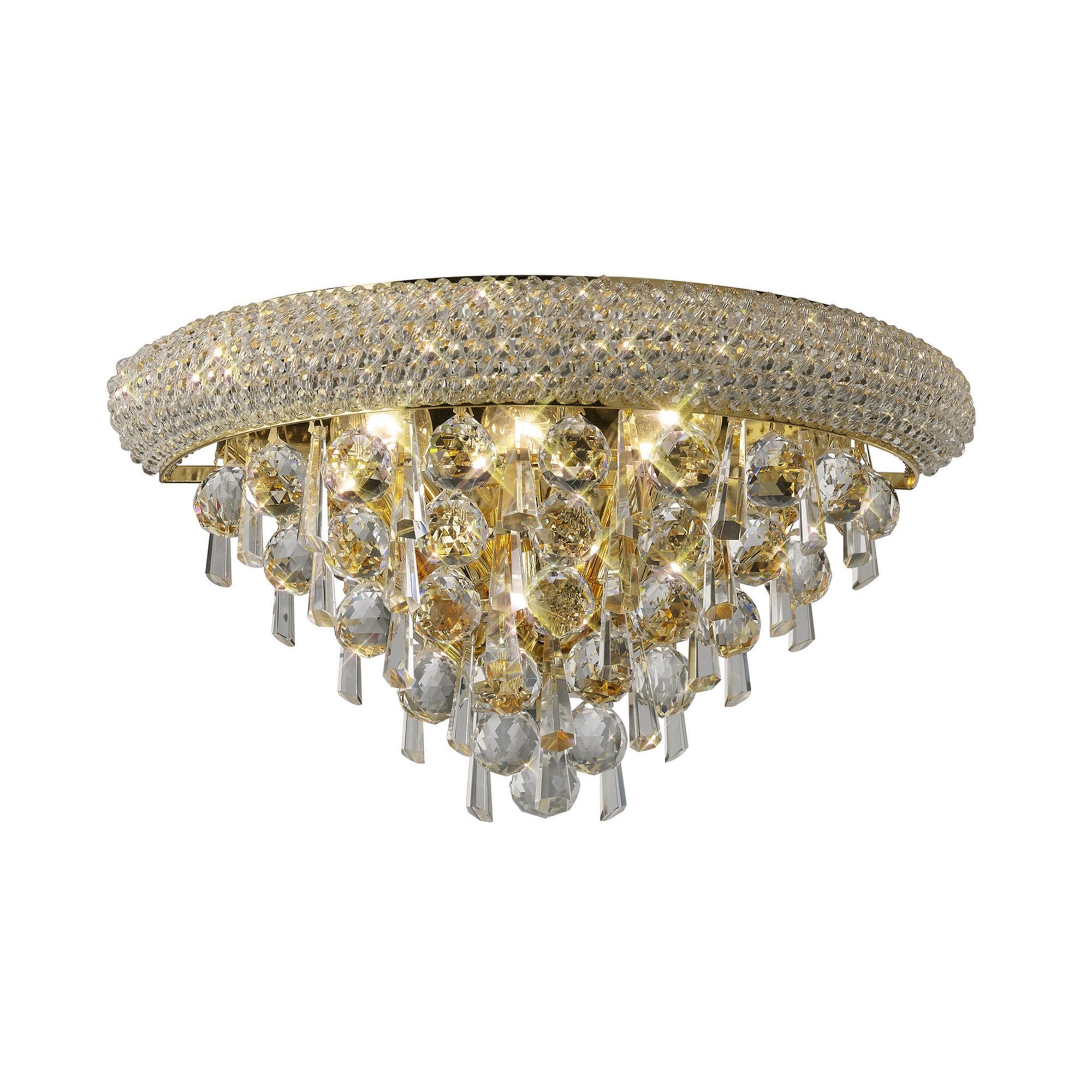 Diyas Alexandra Medium 3 Light Wall Light - French Gold & Crystal