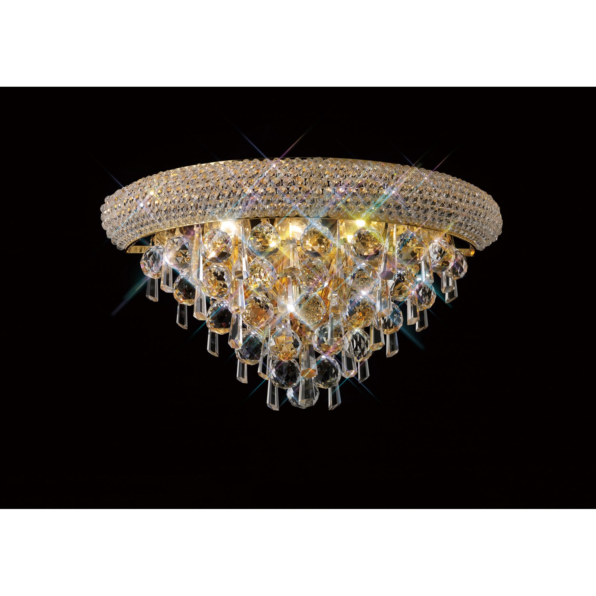 Diyas Alexandra Medium 3 Light Wall Light - French Gold & Crystal