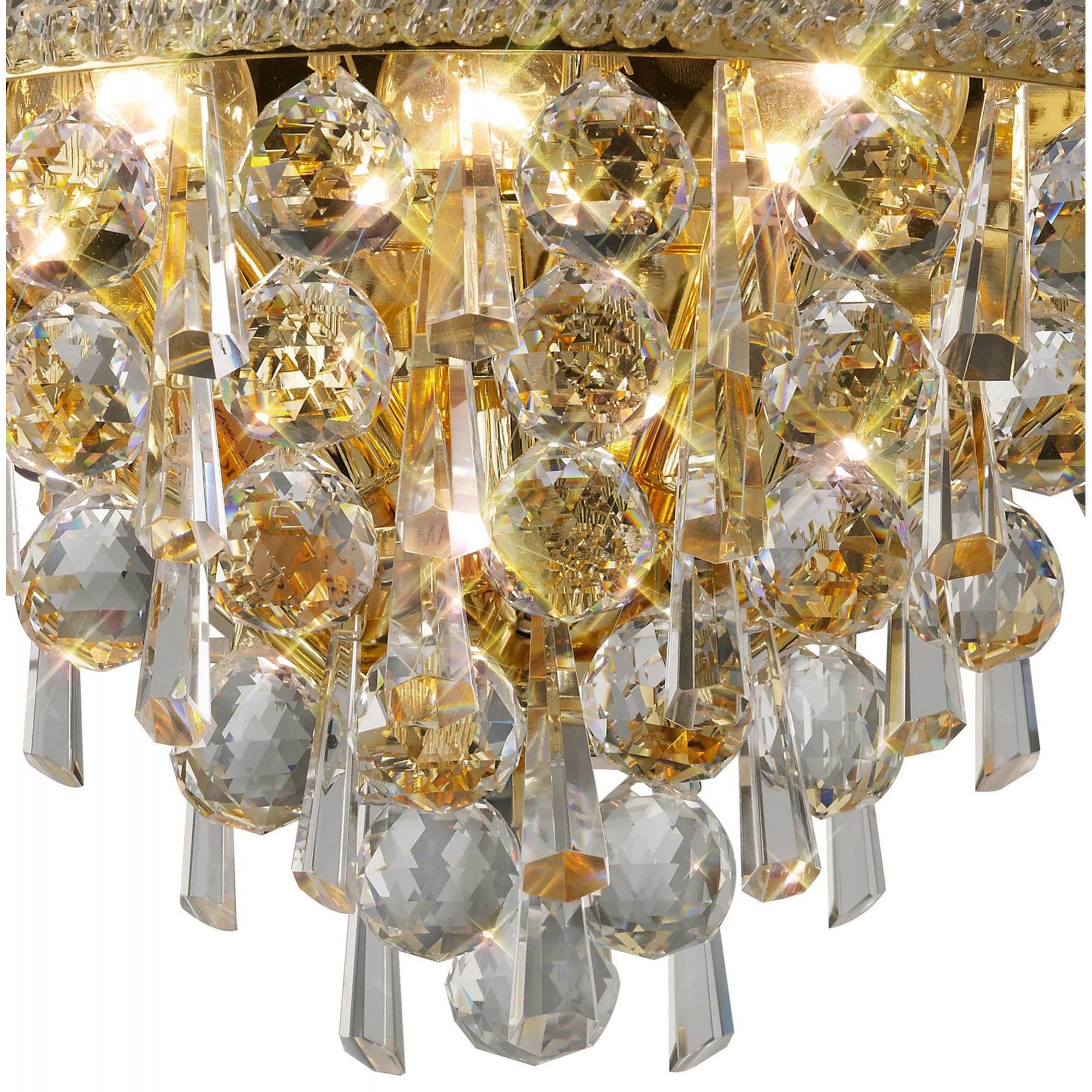 Diyas Alexandra Medium 3 Light Wall Light - French Gold & Crystal