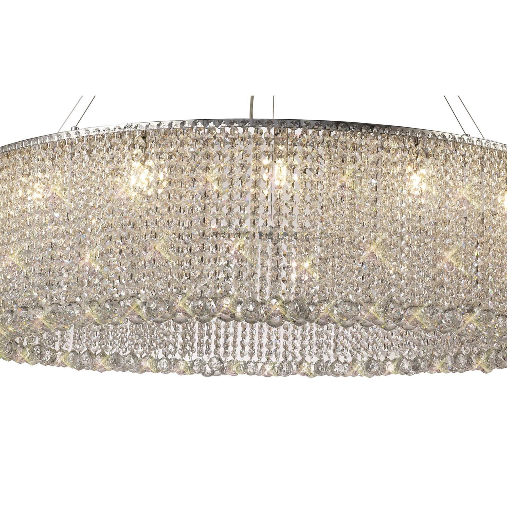 Diyas Empire 110cm Round Pendant Chandelier - Polished Chrome/Crystal