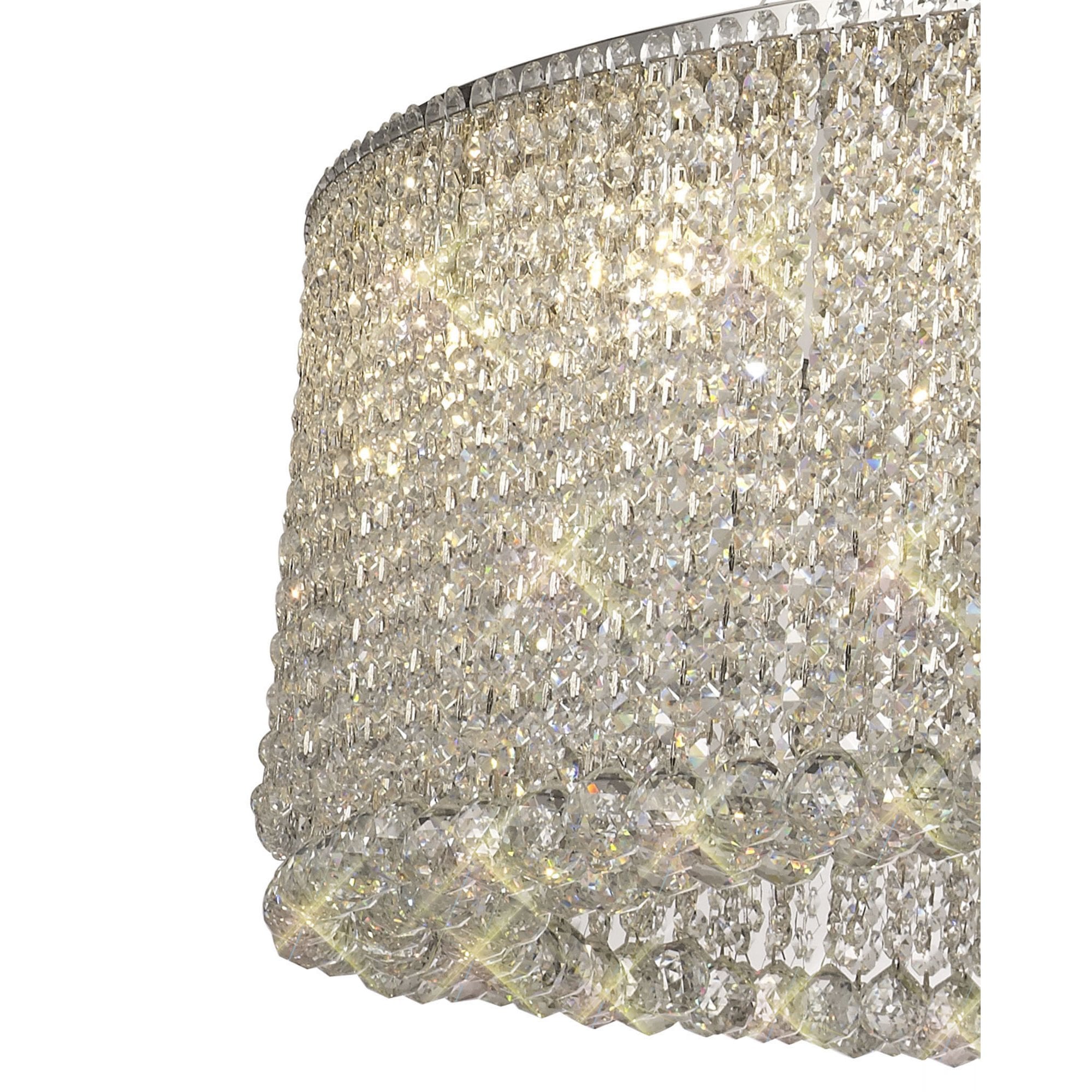 Diyas Empire 110cm Round Pendant Chandelier - Polished Chrome/Crystal