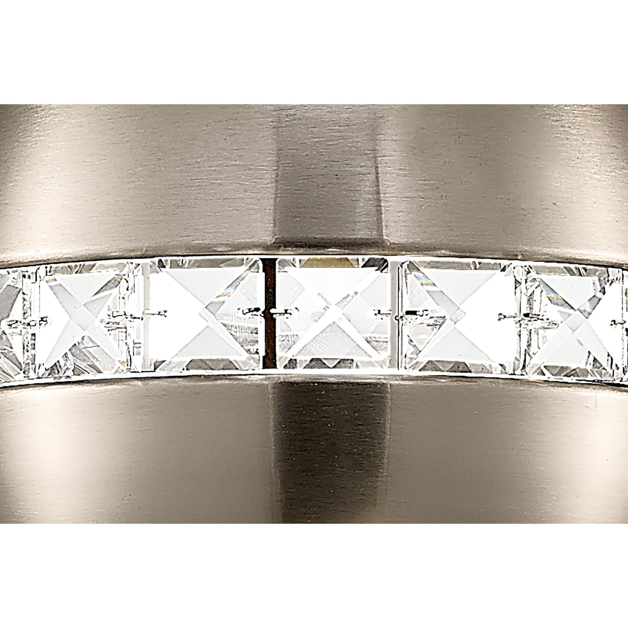 Diyas IL31612 Andrea Single Pendant 1 Light E27 Satin Nickel/Crystal
