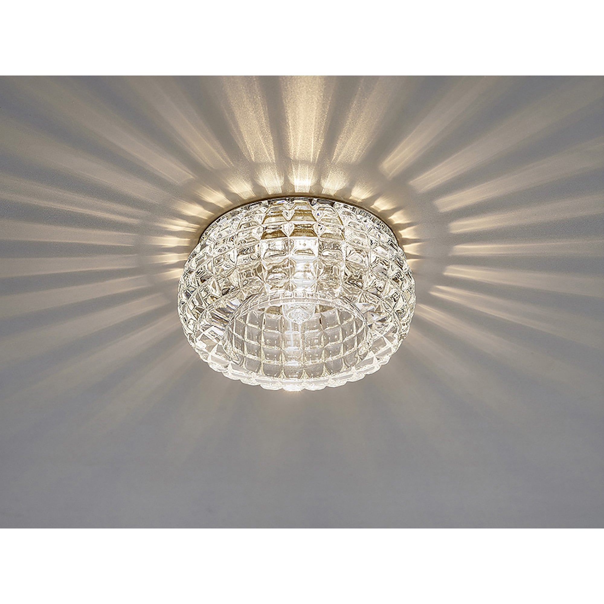Diyas IL31841CH Ria G9 Cube Pattern Round Downlight Polished Chrome/Crystal