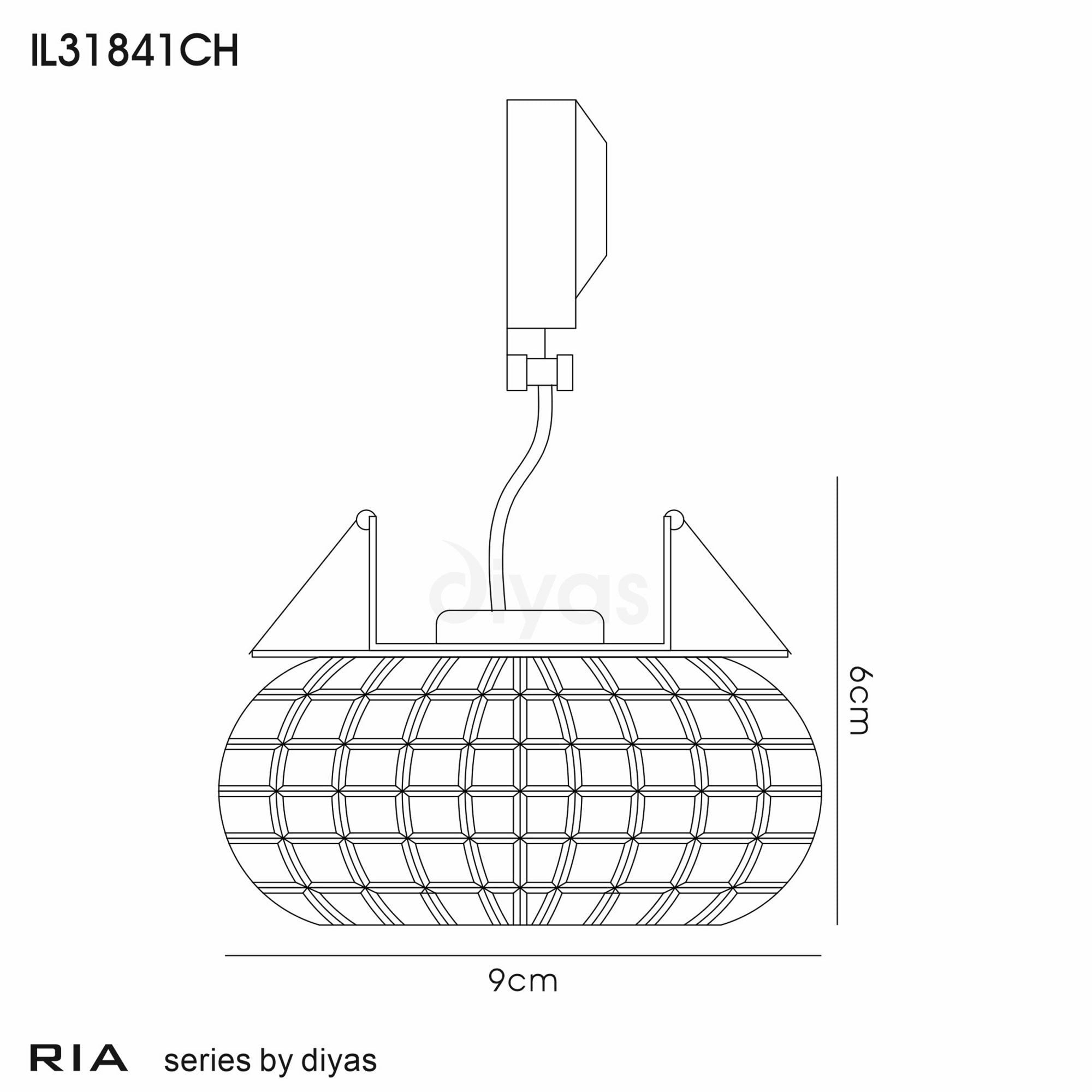 Diyas IL31841CH Ria G9 Cube Pattern Round Downlight Polished Chrome/Crystal
