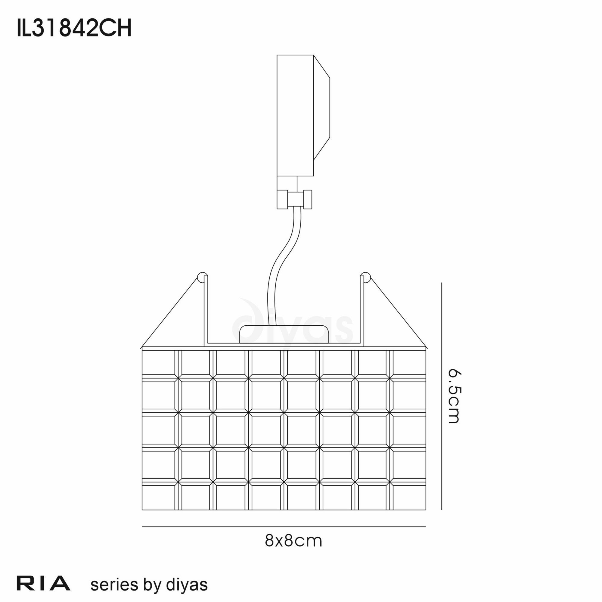 Diyas IL31842CH Ria G9 Cube Pattern Square Downlight Polished Chrome/Crystal