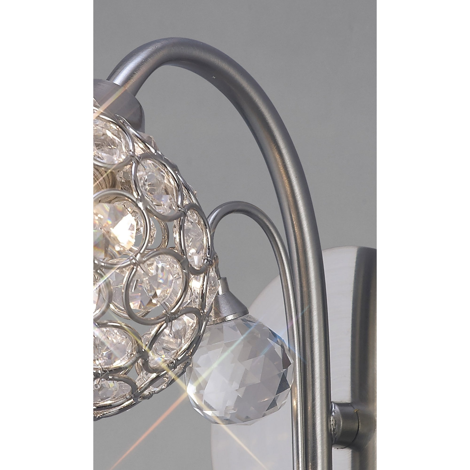 Diyas IL30931 Cara Wall Light Switched 1 Light Satin Nickel/Crystal