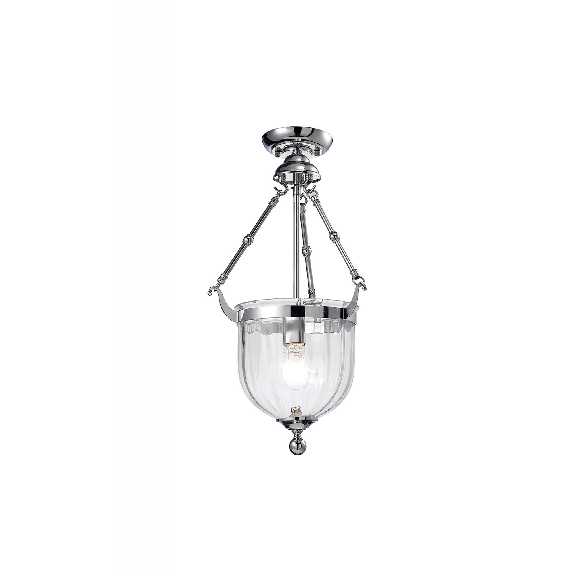 Diyas IL31071 Aubrey Pendant 1 Light Polished Chrome/Glass