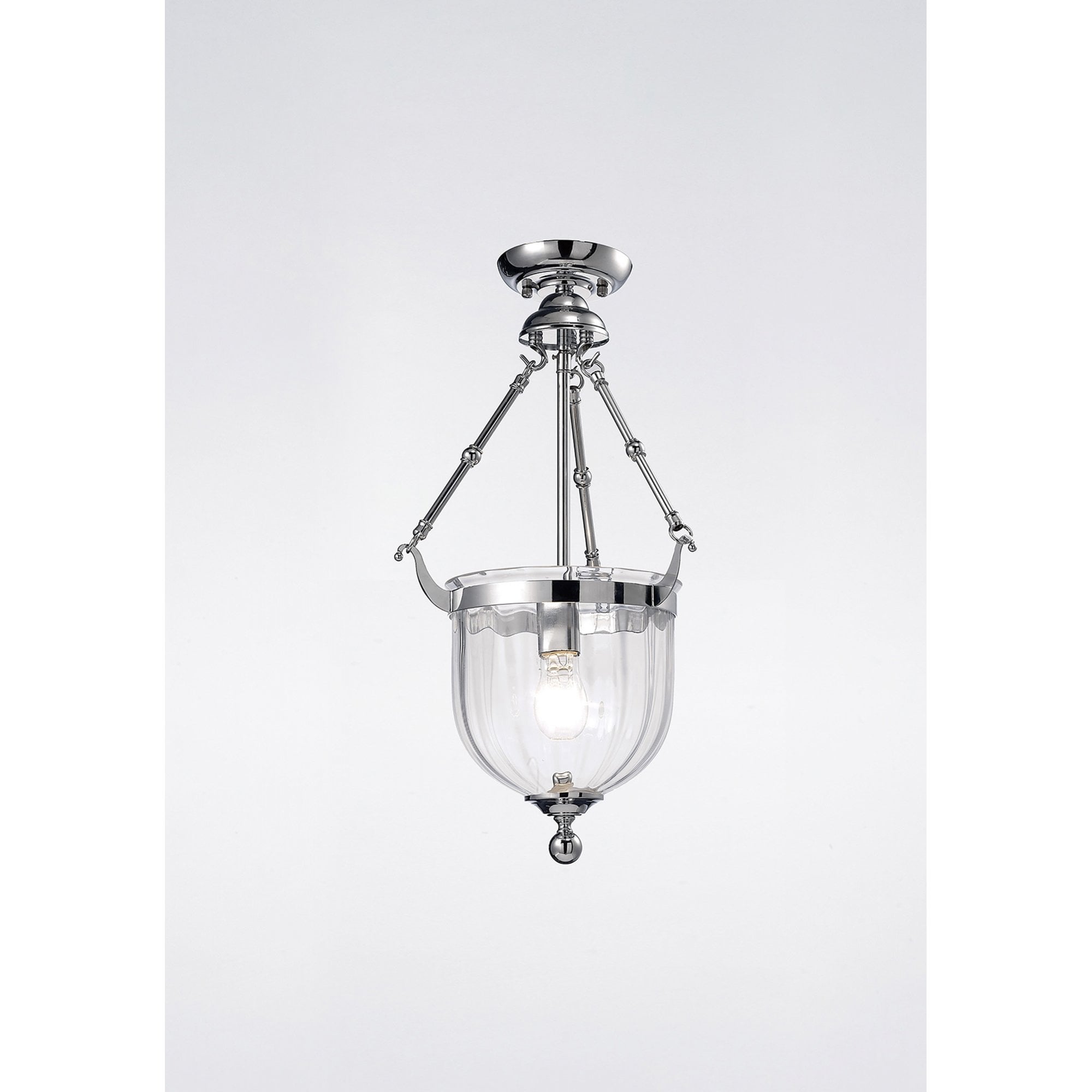Diyas IL31071 Aubrey Pendant 1 Light Polished Chrome/Glass