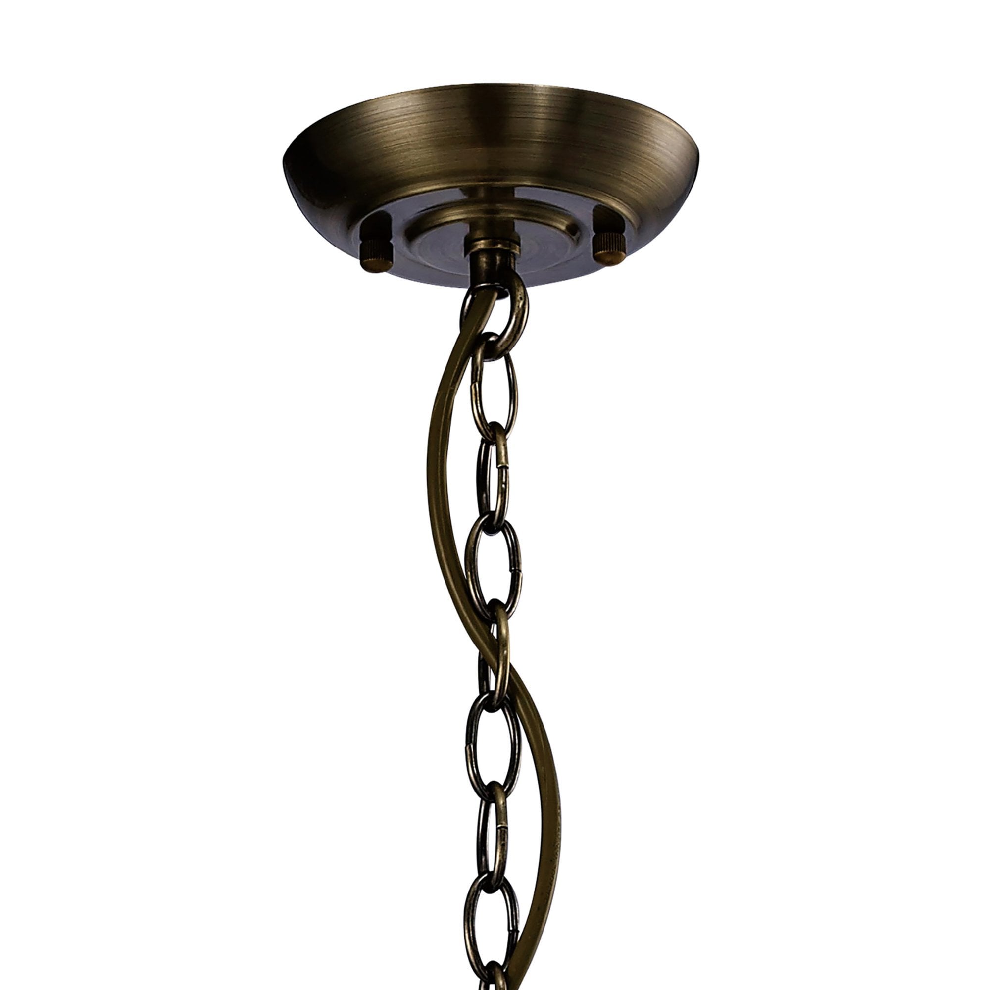 Diyas IL31076 Aubrey Pendant 3 Light Antique Brass/Glass