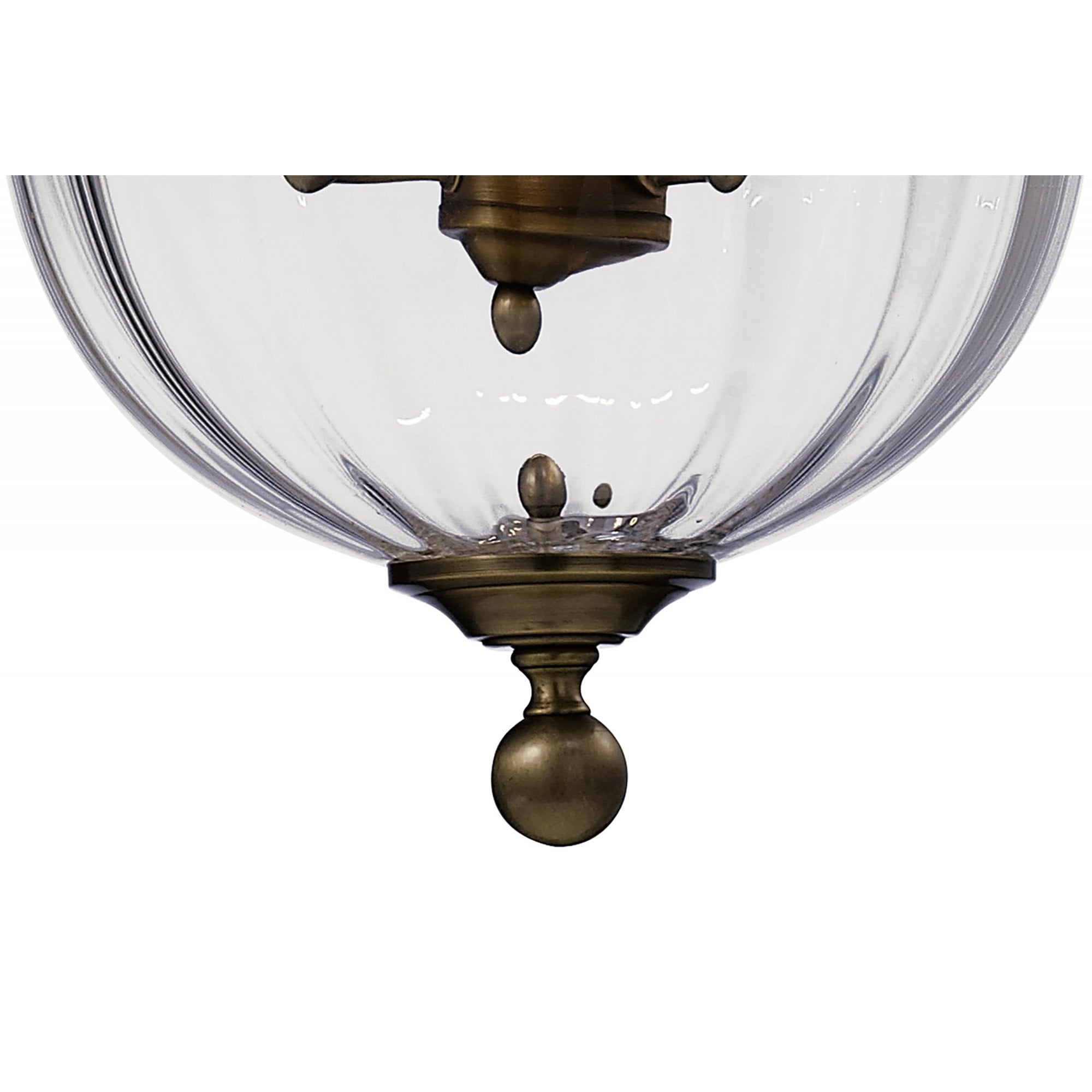 Diyas IL31076 Aubrey Pendant 3 Light Antique Brass/Glass