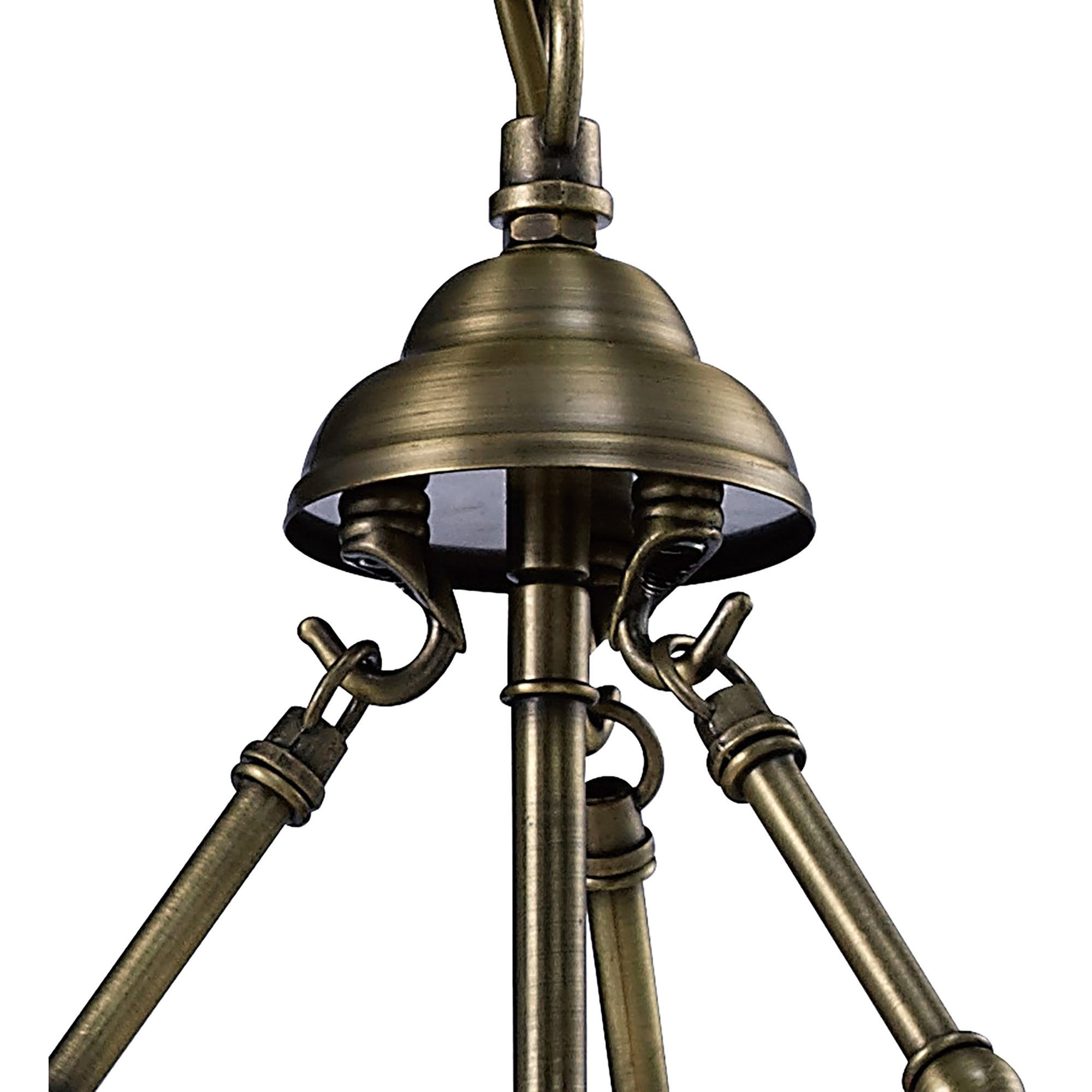 Diyas IL31075 Aubrey Pendant 1 Light Antique Brass/Glass