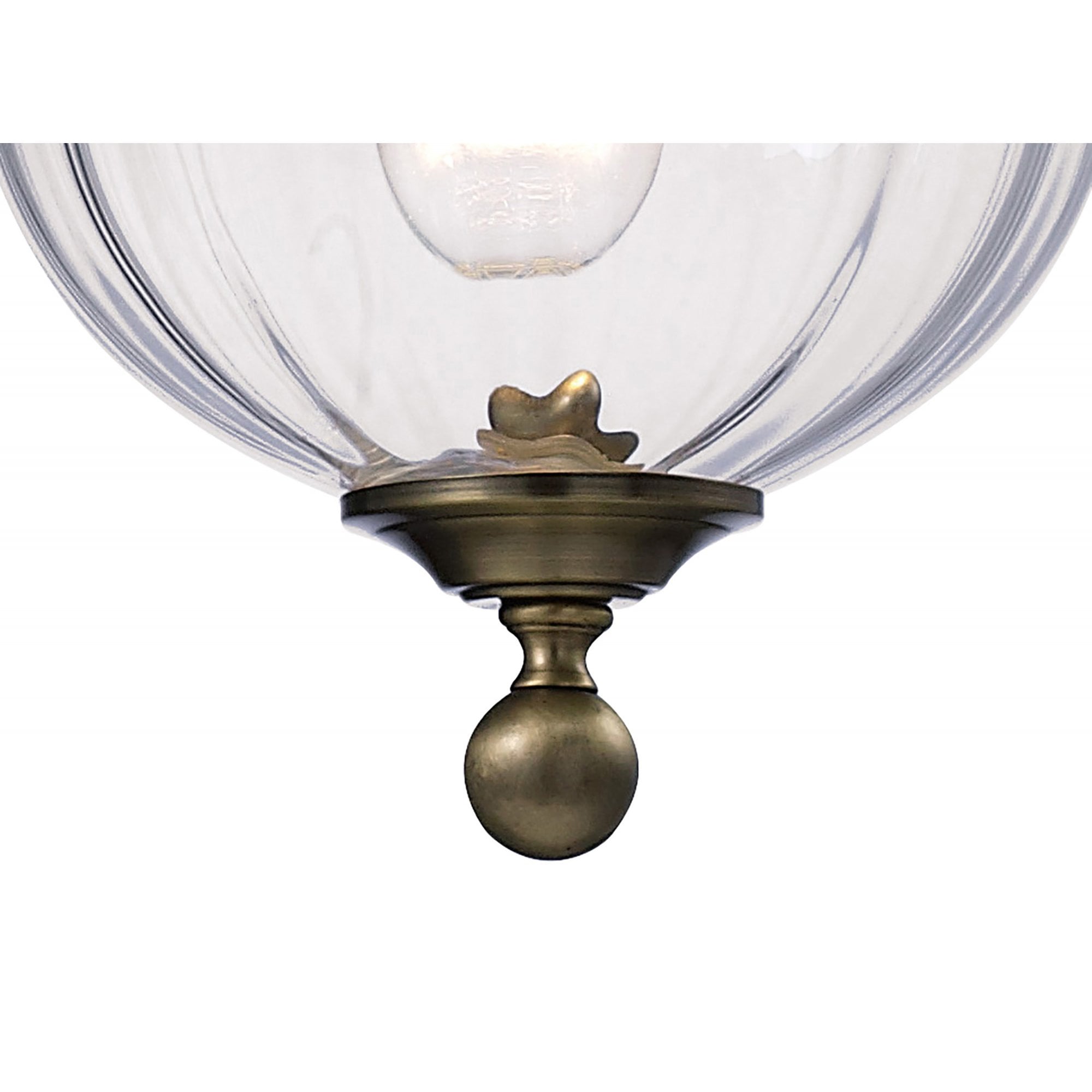 Diyas IL31075 Aubrey Pendant 1 Light Antique Brass/Glass