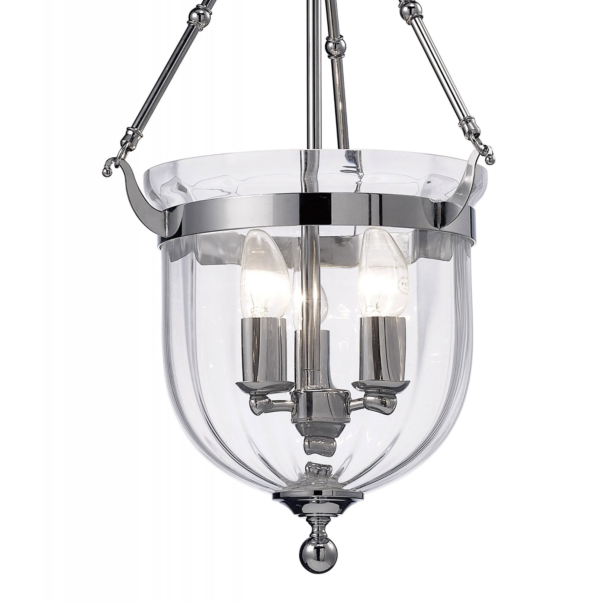 Diyas IL31072 Aubrey Pendant 3 Light Polished Chrome/Glass