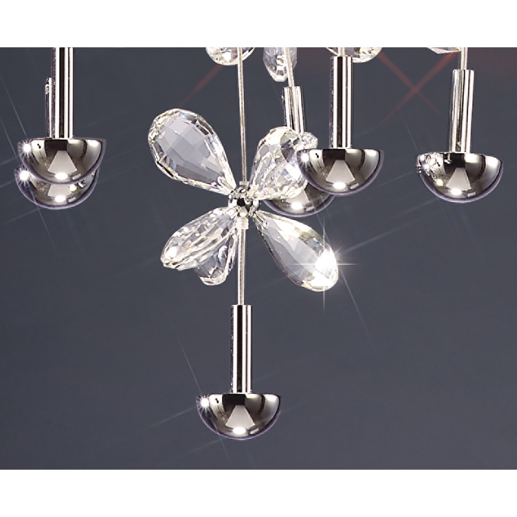 Diyas IL31146 Aviva Pendant Round 16 Light 4000K LED Polished Chrome/Crystal