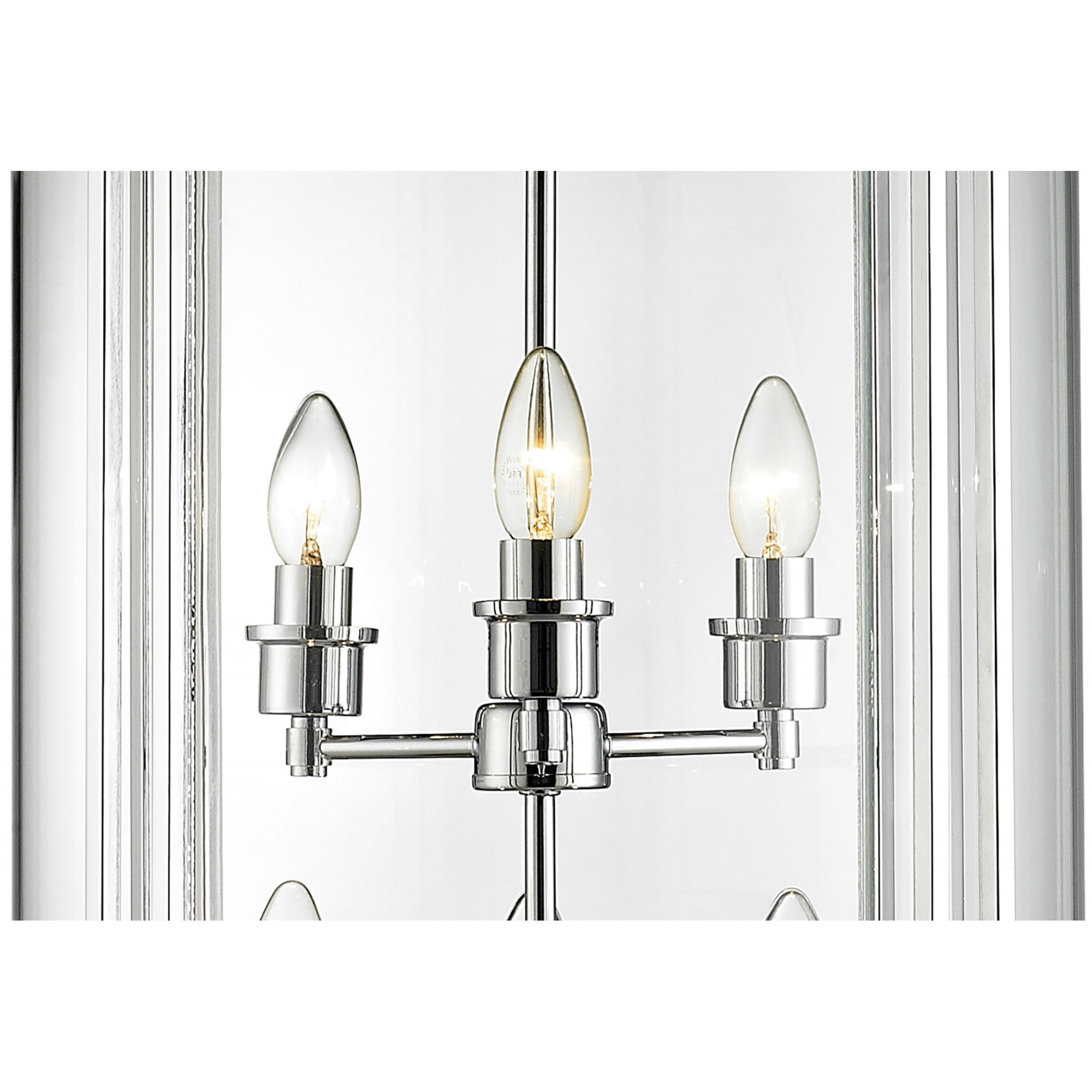 Diyas IL31084 Eaton Pendant 6 Light Polished Chrome/Glass