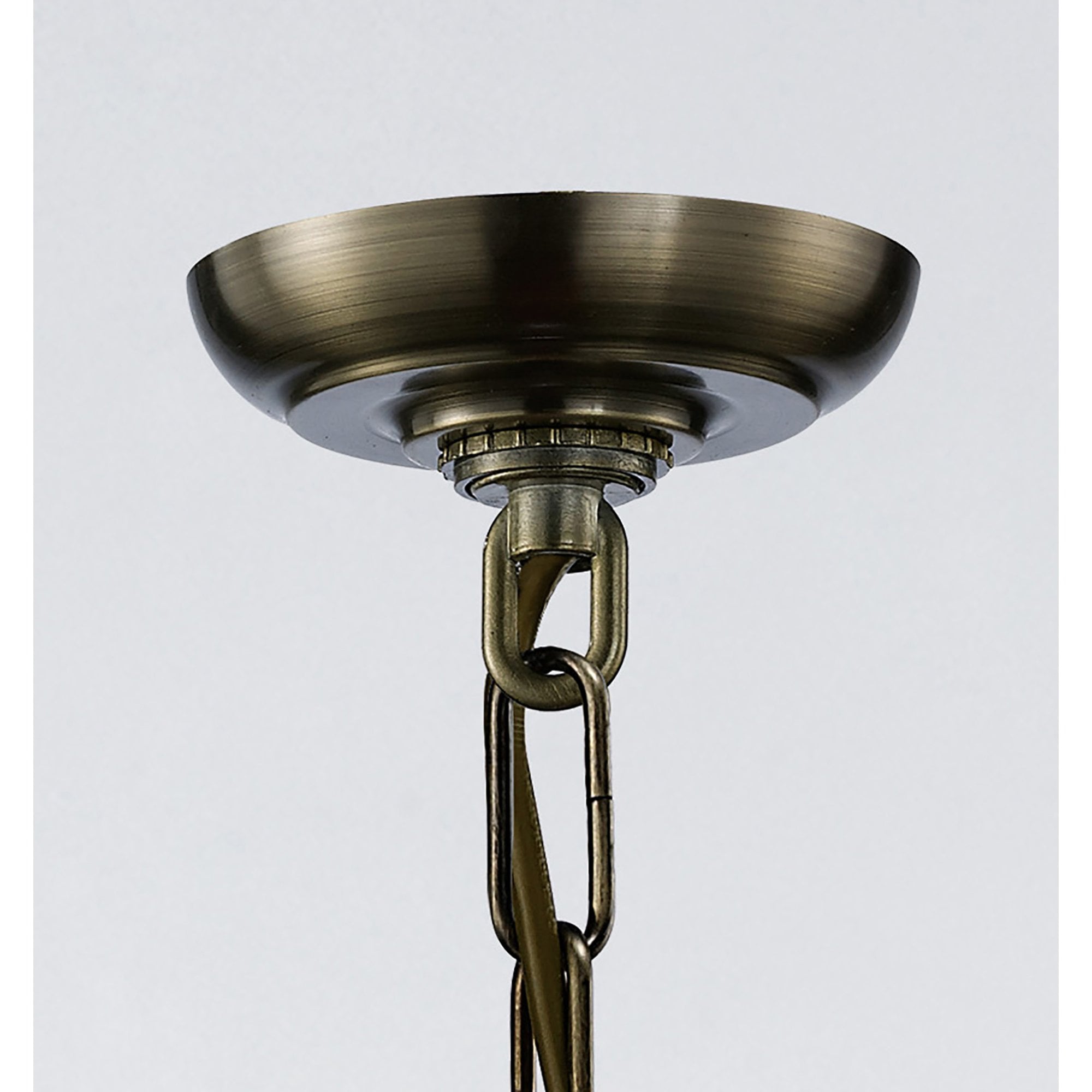 Diyas IL31113 Aston Pendant 4 Light Antique Brass/Glass