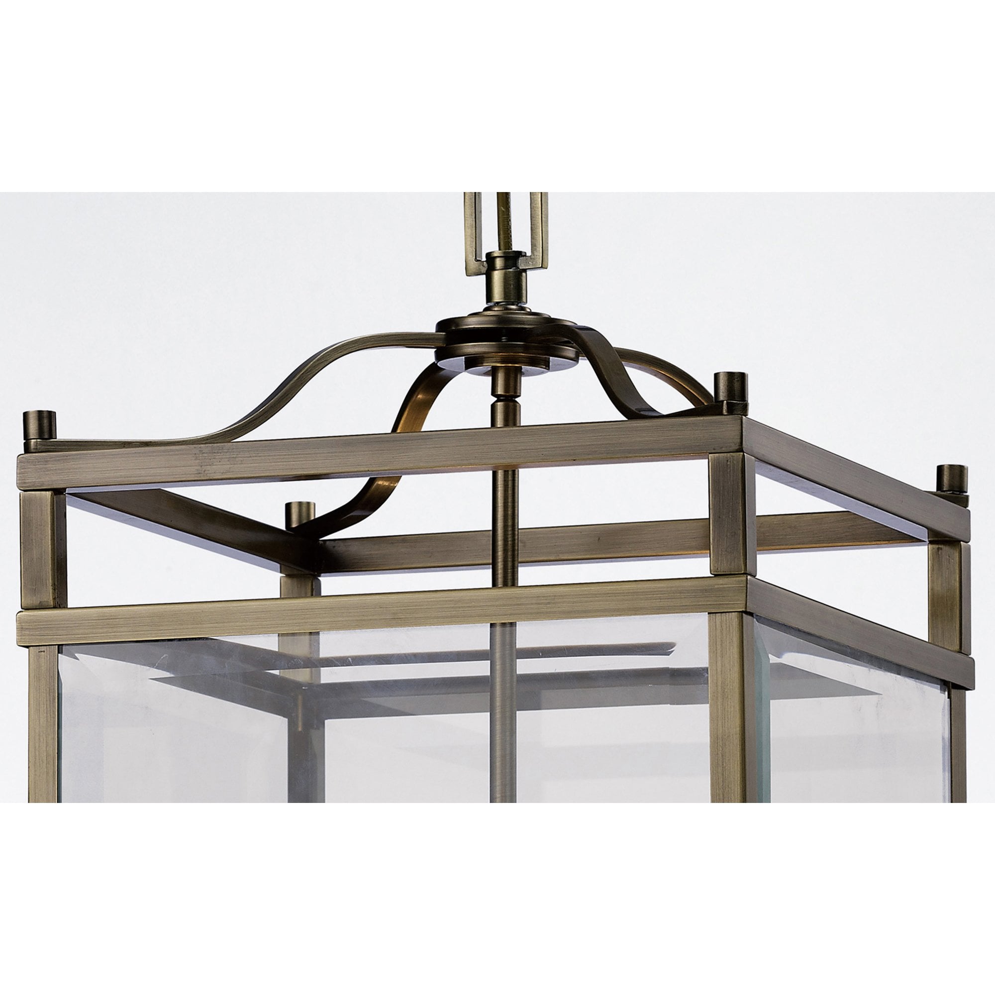 Diyas IL31113 Aston Pendant 4 Light Antique Brass/Glass