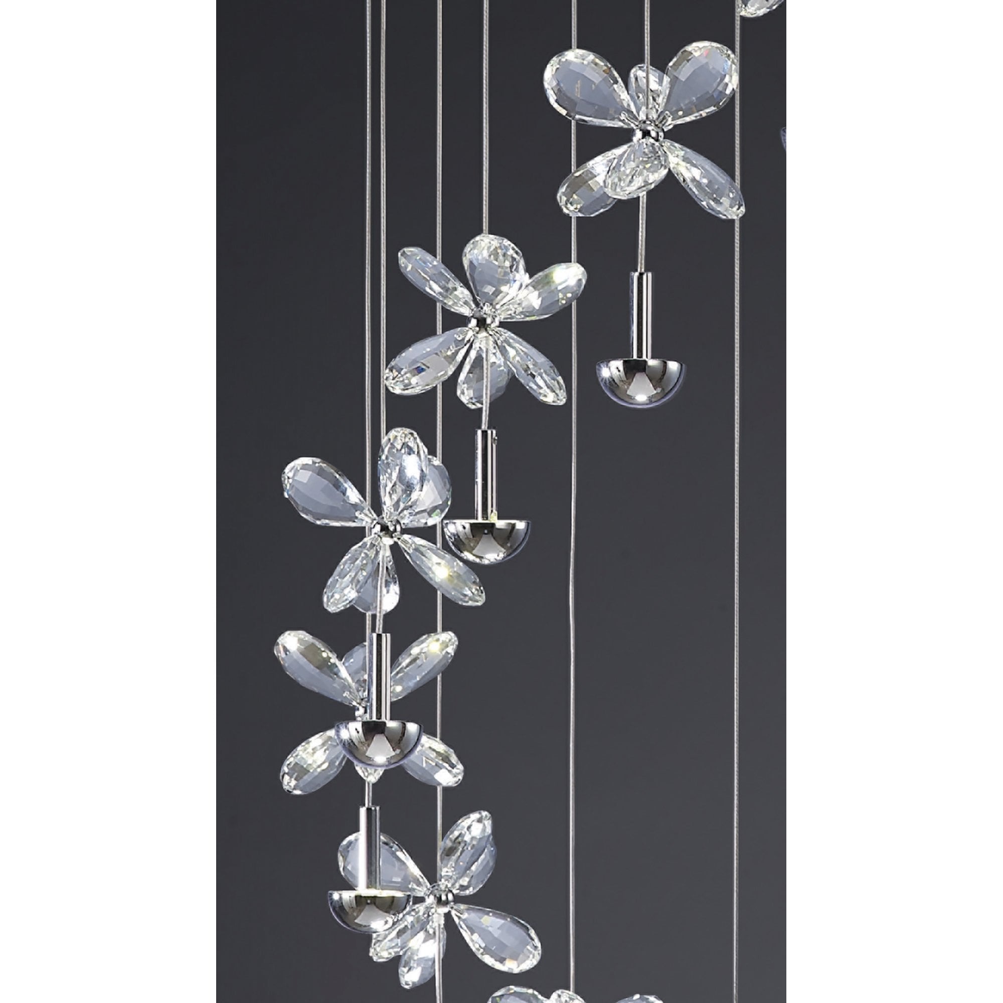 Diyas IL31143 Aviva Pendant 12 Light 4000K LED Polished Chrome/Crystal