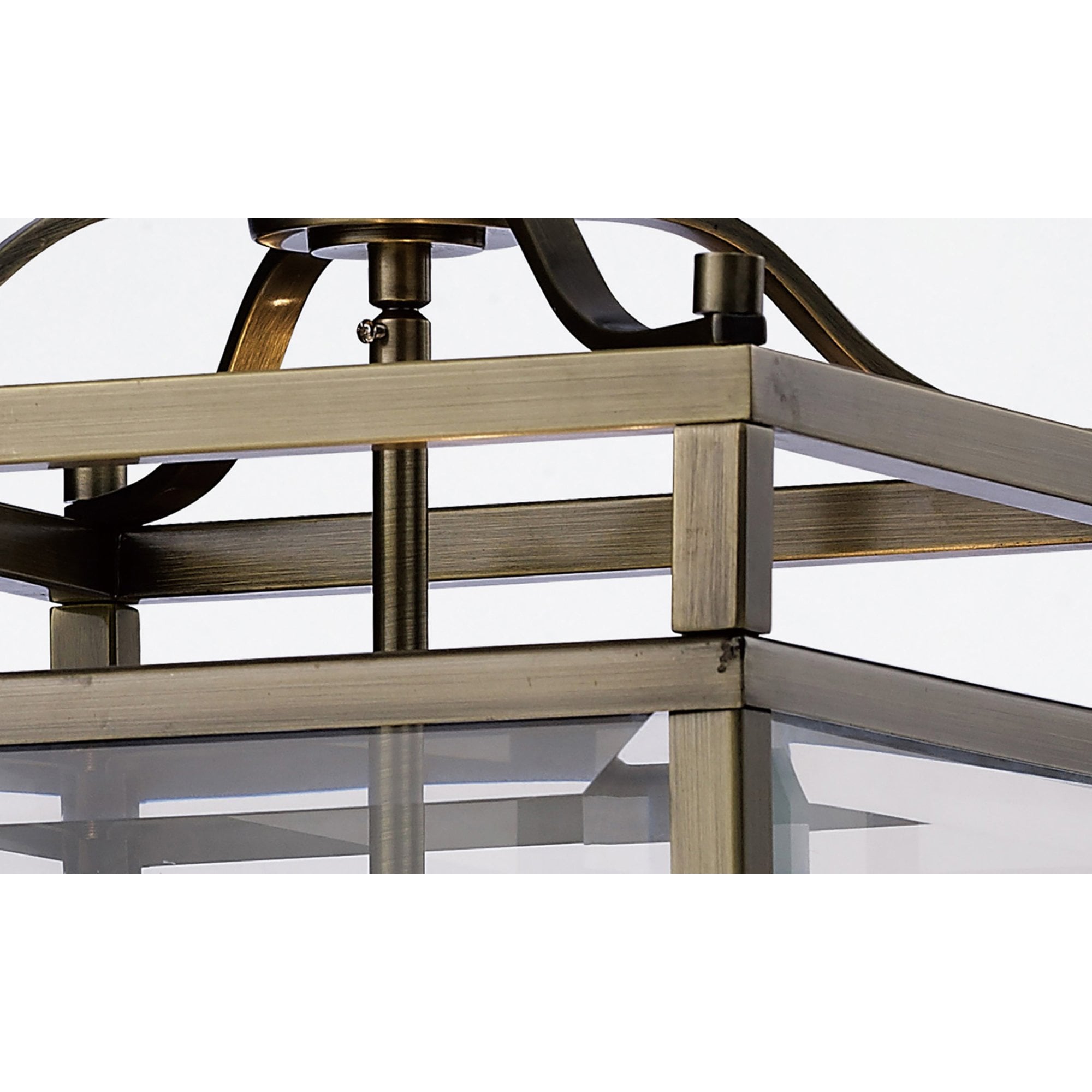 Diyas IL31112 Aston Pendant 3 Light Antique Brass/Glass