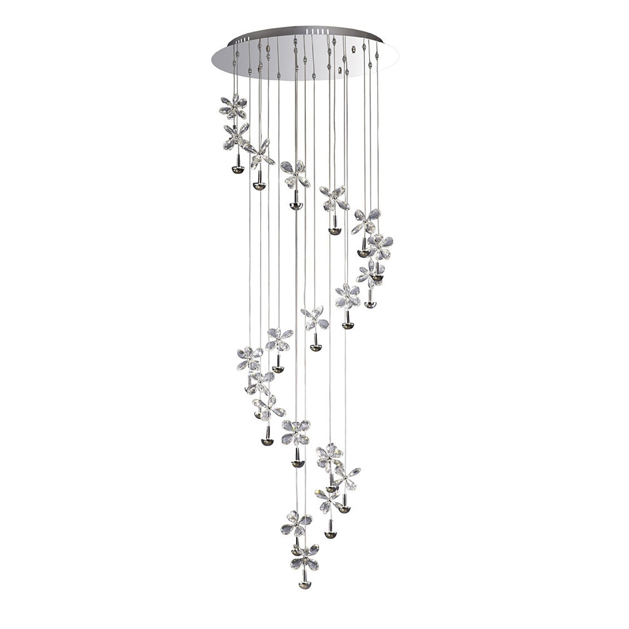 Diyas IL31144 Aviva Pendant 20 Light 4000K LED Polished Chrome/Crystal