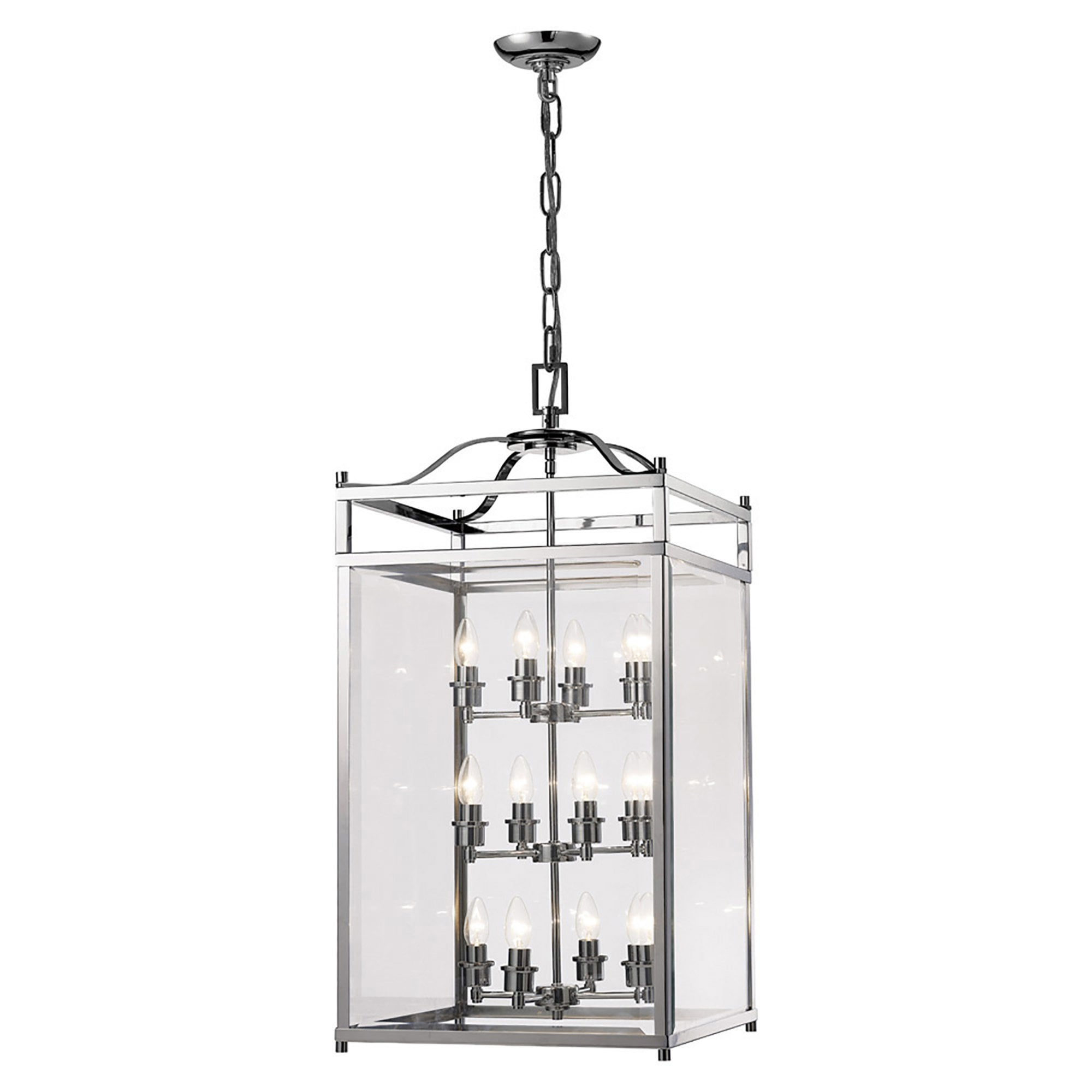 Diyas IL31105 Aston Pendant 12 Light Polished Chrome/Glass