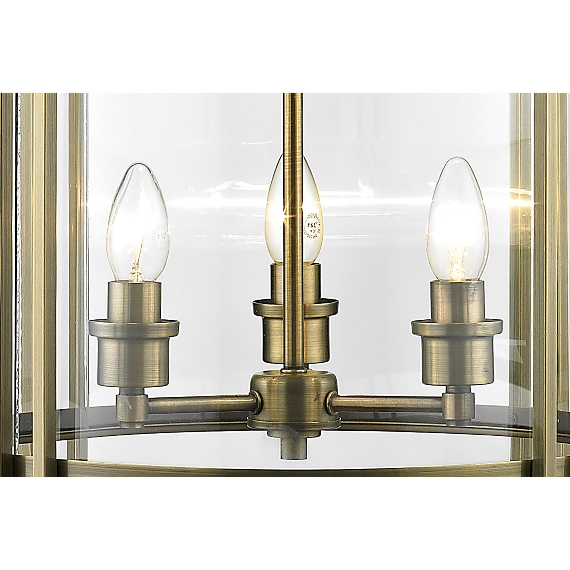 Diyas IL31094 Eaton Pendant 6 Light Antique Brass/Glass