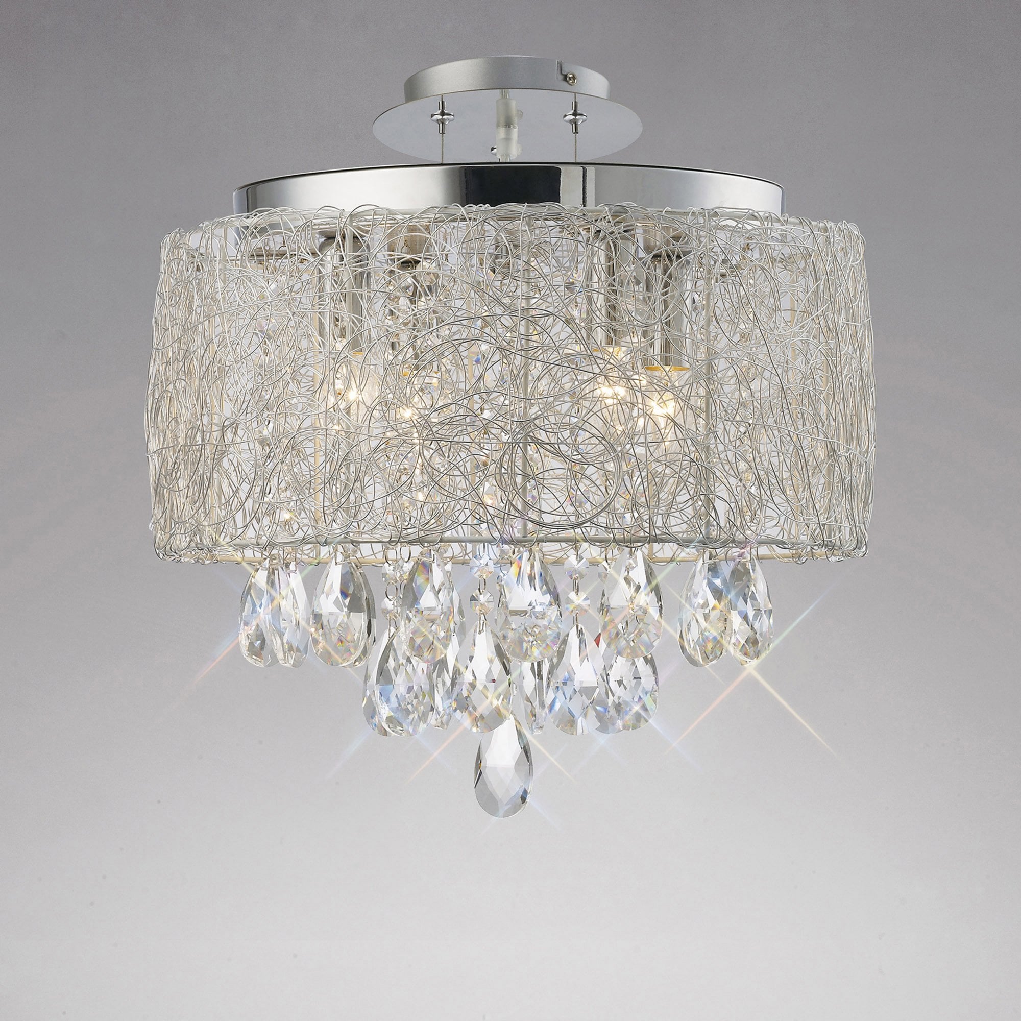 Diyas IL31160 Adeline Pendant 4 Light Polished Chrome/Crystal