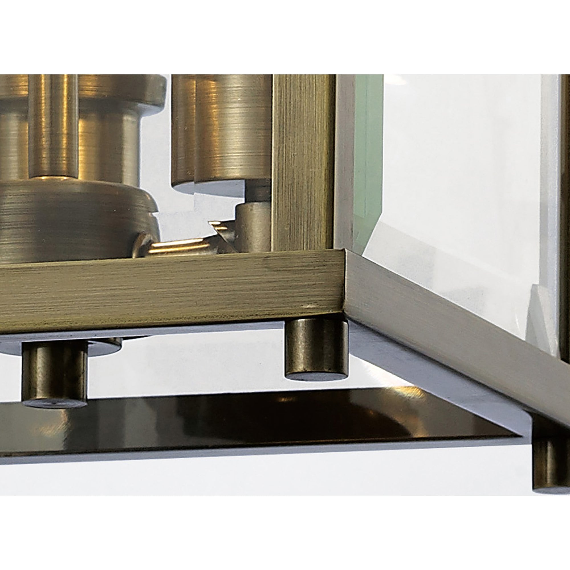 Diyas IL31110 Aston Semi Ceiling 3 Light Antique Brass/Glass