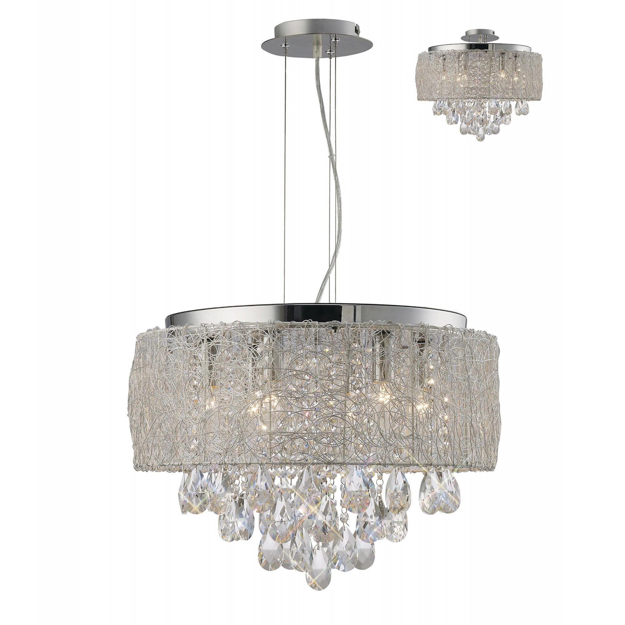 Diyas IL31161 Adeline Pendant 6 Light Polished Chrome/Crystal