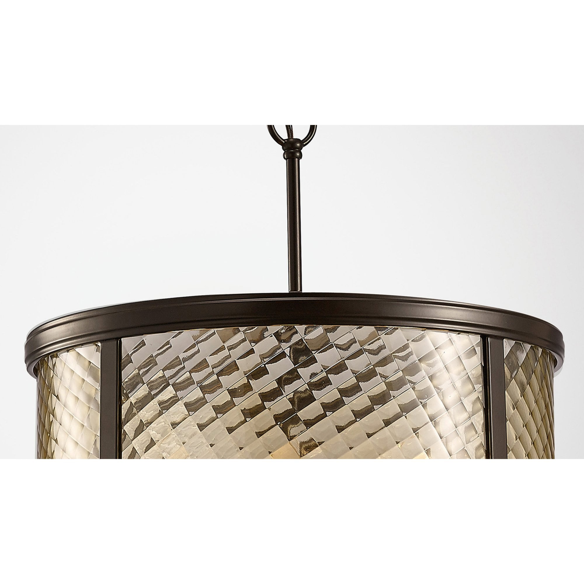 Diyas IL31677 Asia Pendant 4 Light E14 Oiled Bronze/Clear Glass