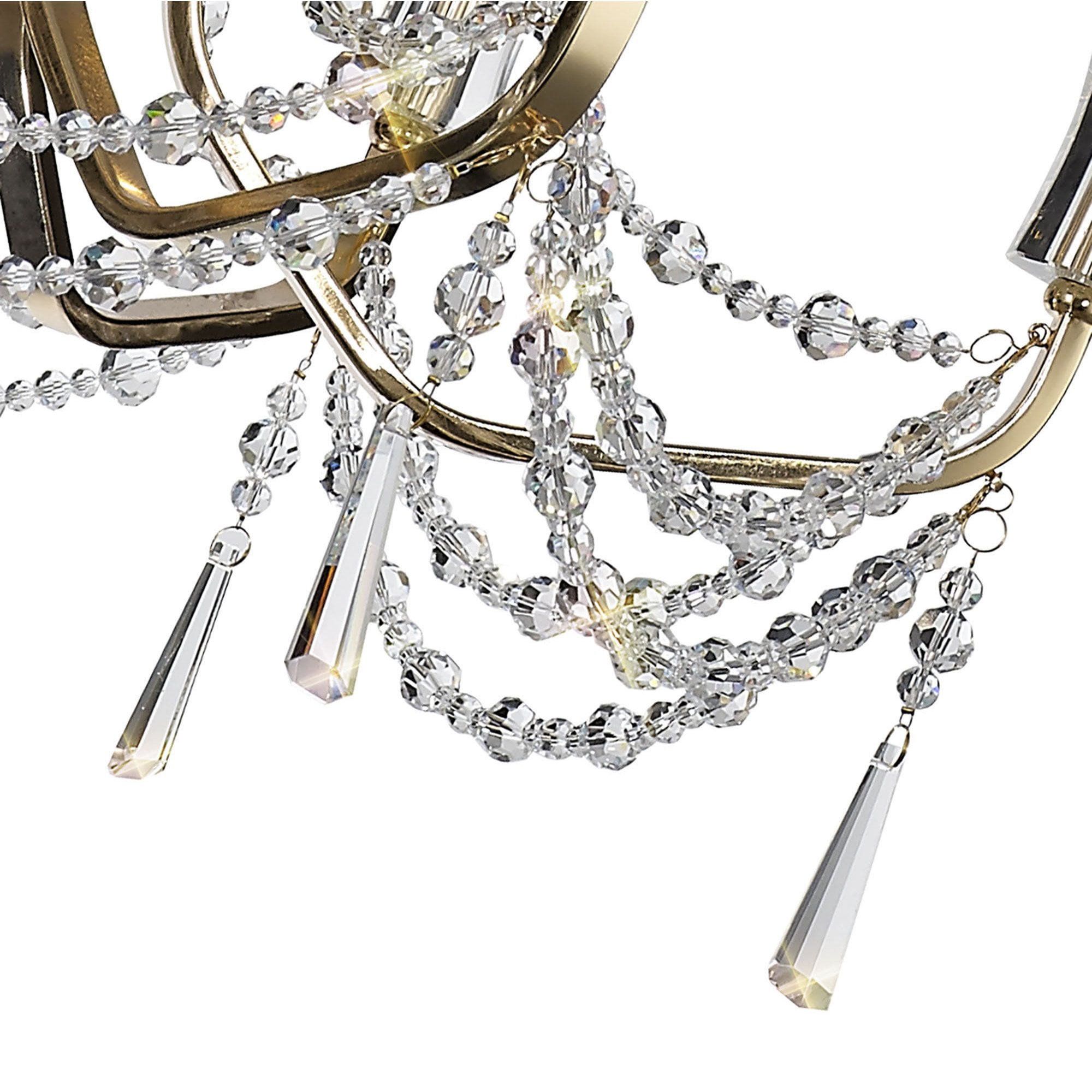 Diyas Armand Pendant 6 Light E14 - French Gold/Crystal