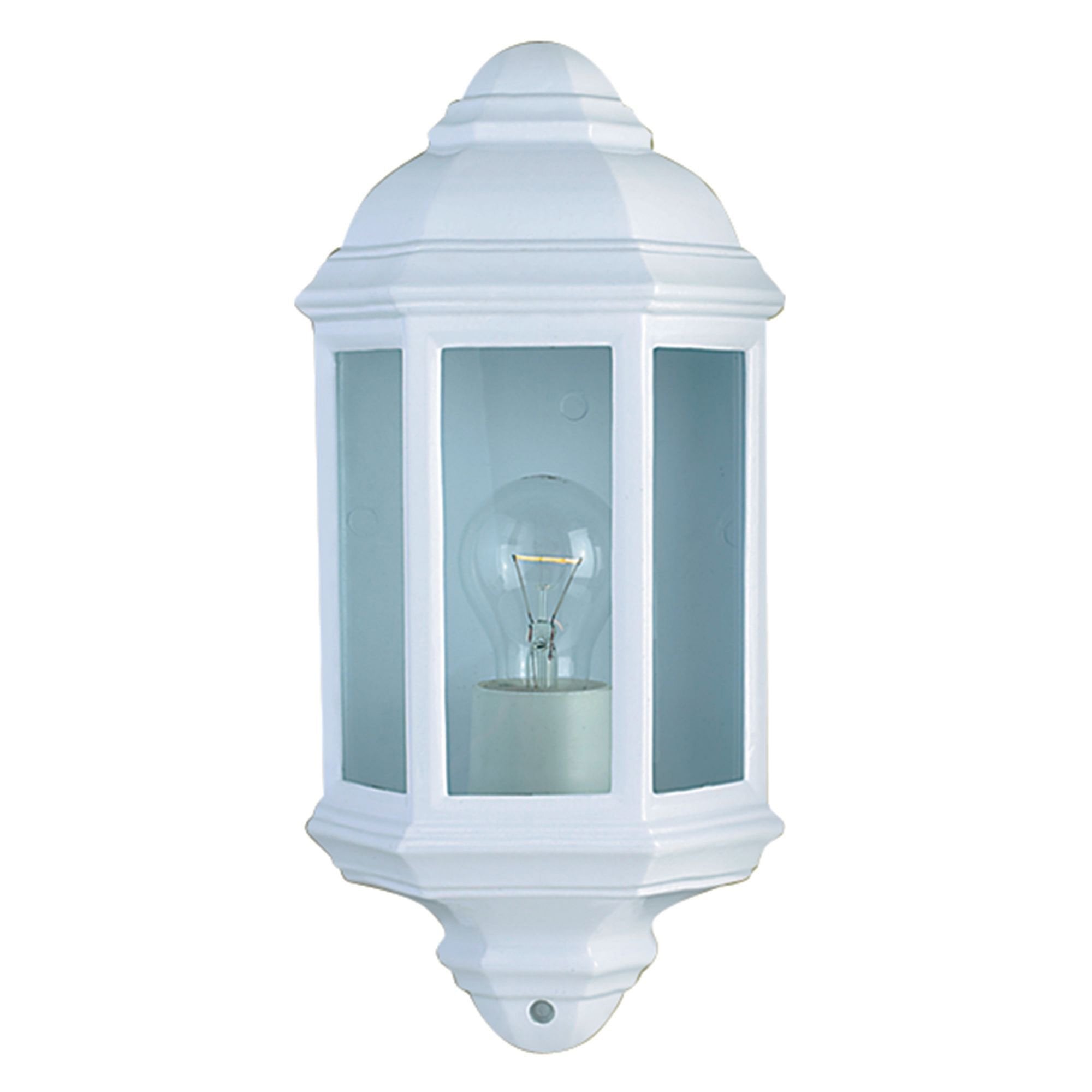 Searchlight Maddrel Outdoor Wall Light - White Aluminium & Glass - IP44