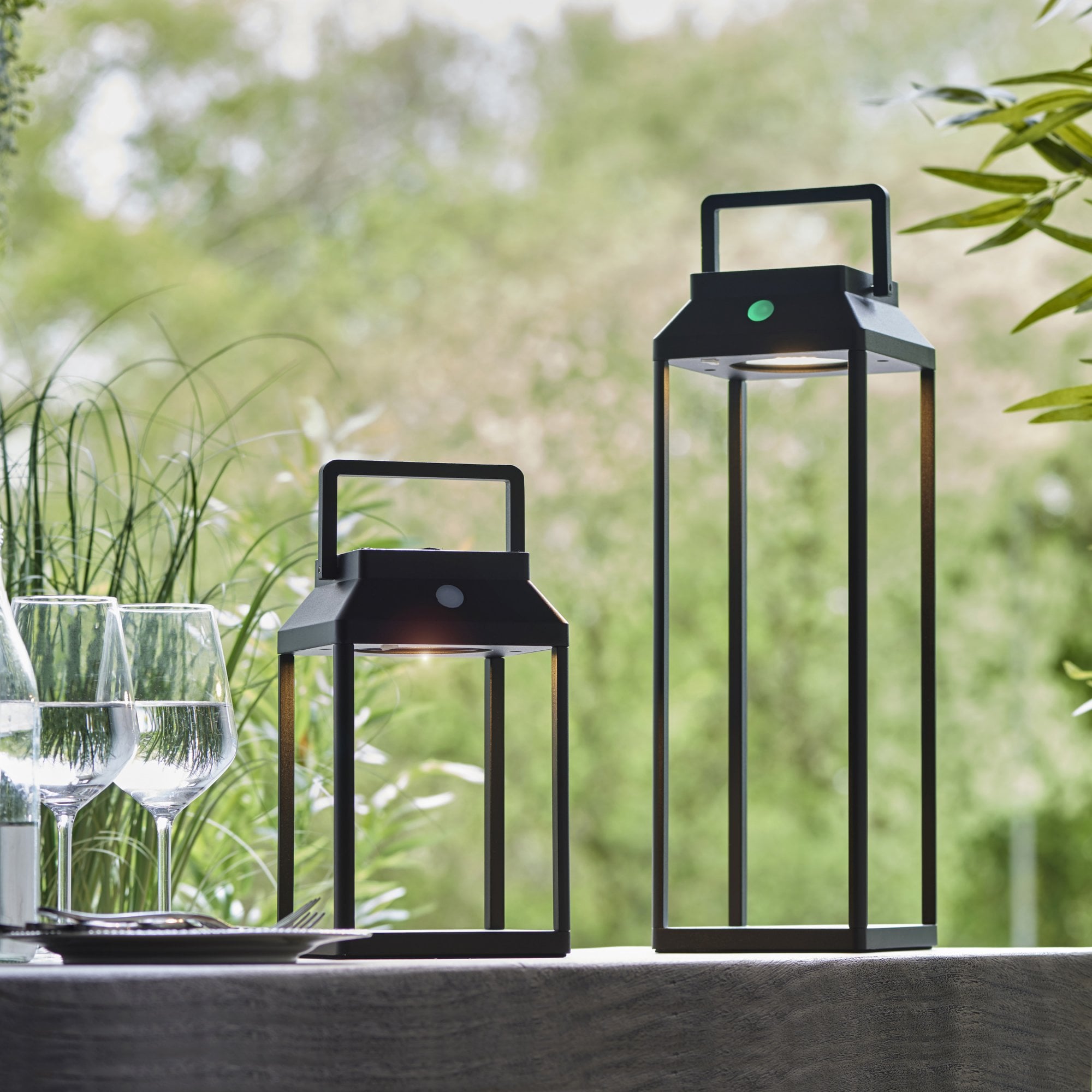 Endon Linterna Medium Single Light Table Lamp - Solar - Textured Black