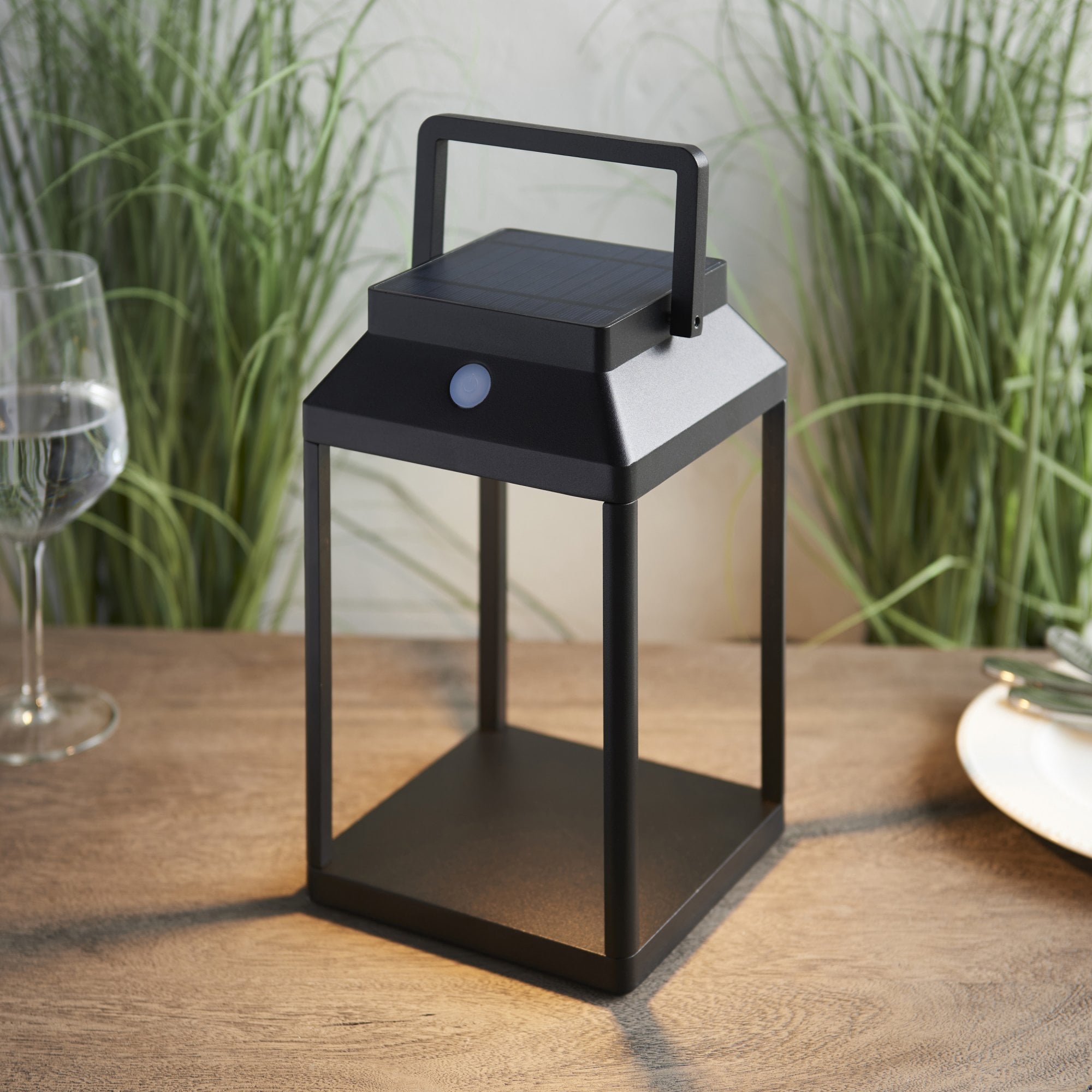 Endon Linterna Medium Single Light Table Lamp - Solar - Textured Black
