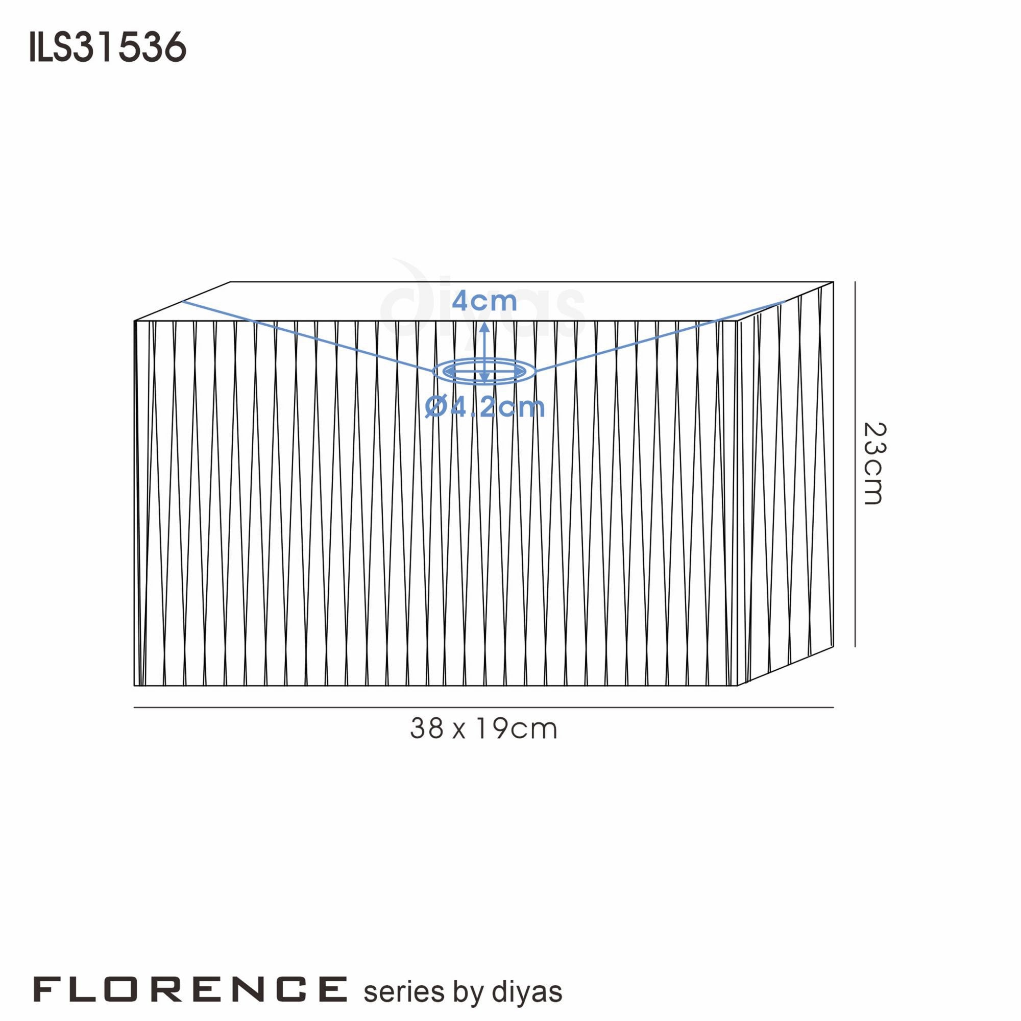 Diyas ILS31536 Florence Rectangle Organza Shade - 19cm, White, For Table Lamp - Shade Only