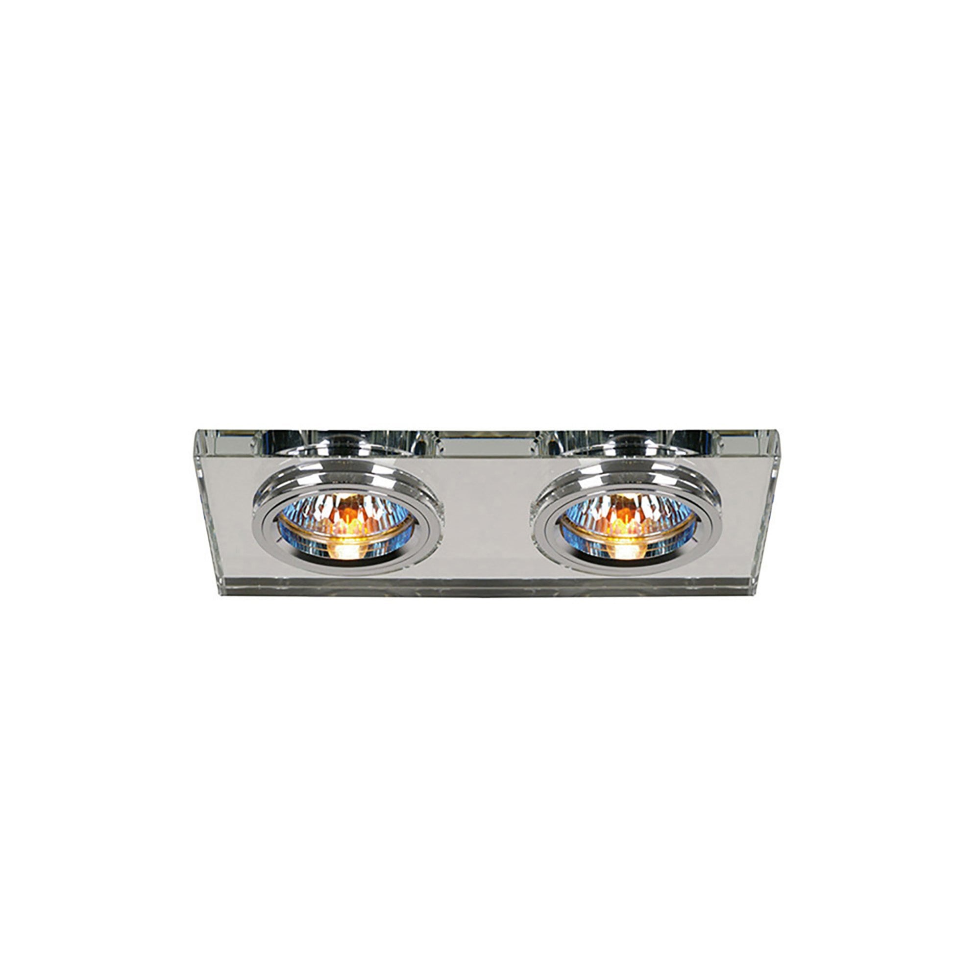 Diyas IL30807CH Crystal Dual Head Downlight Rectangle Rim Only Clear,IL30800 Required To Complete The Item