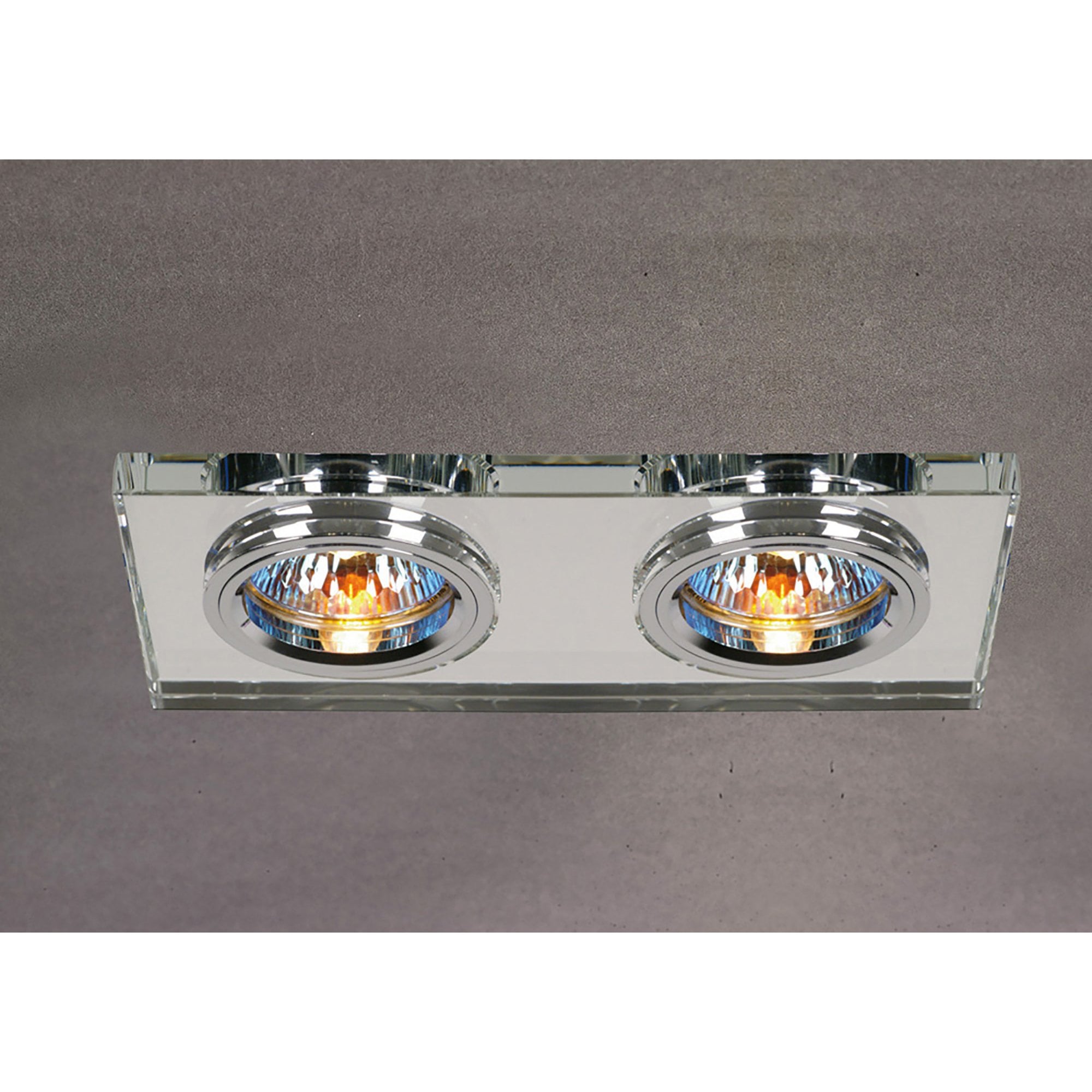 Diyas IL30807CH Crystal Dual Head Downlight Rectangle Rim Only Clear,IL30800 Required To Complete The Item