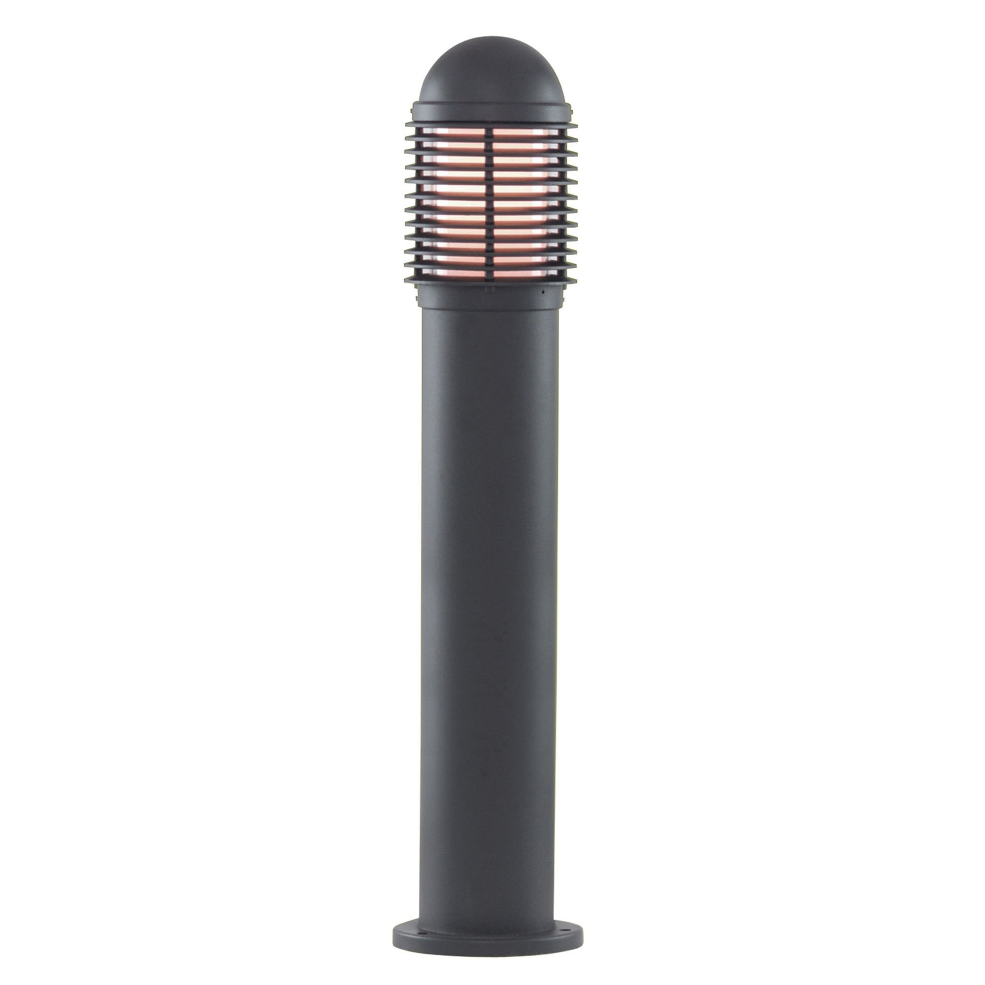 Searchlight Burnall 730mm Narrow Louvre Outdoor Post - Black Aluminium & Glass - IP44