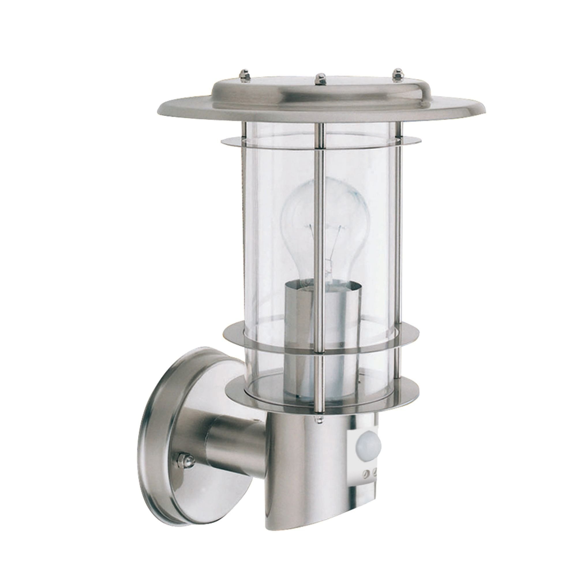 Searchlight Easby Outdoor Wall Light with Sensor - Stainless Steel - IP44