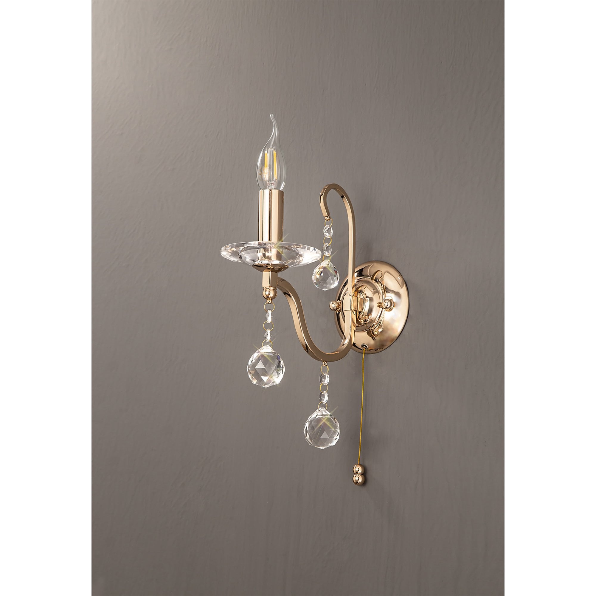 Diyas IL30211 Bianco Wall Light Switched 1 Light French Gold/Crystal