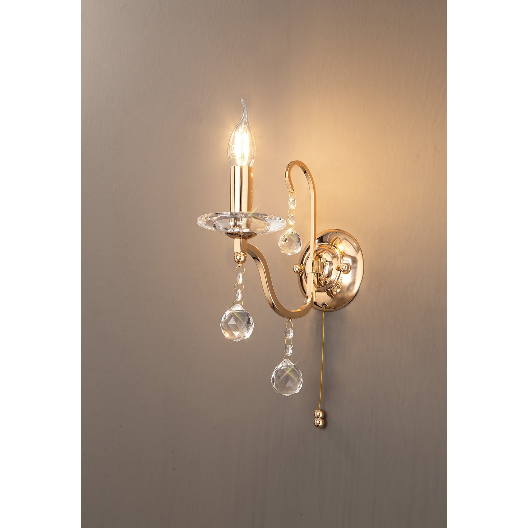 Diyas IL30211 Bianco Wall Light Switched 1 Light French Gold/Crystal