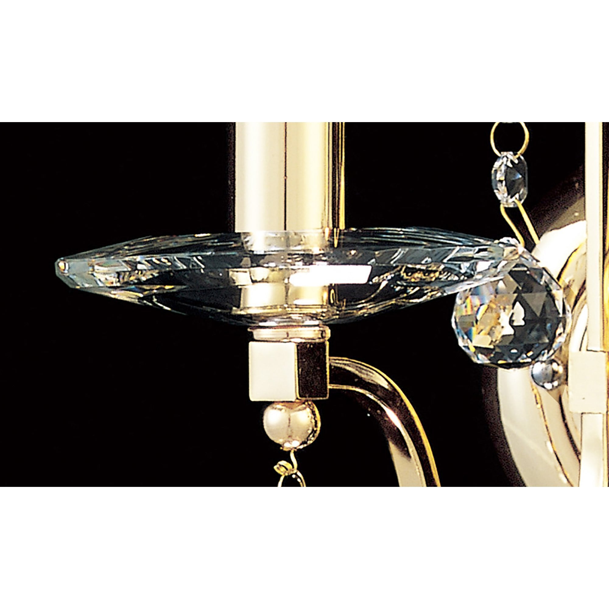 Diyas IL30212 Bianco Wall Light Switched 2 Light French Gold/Crystal
