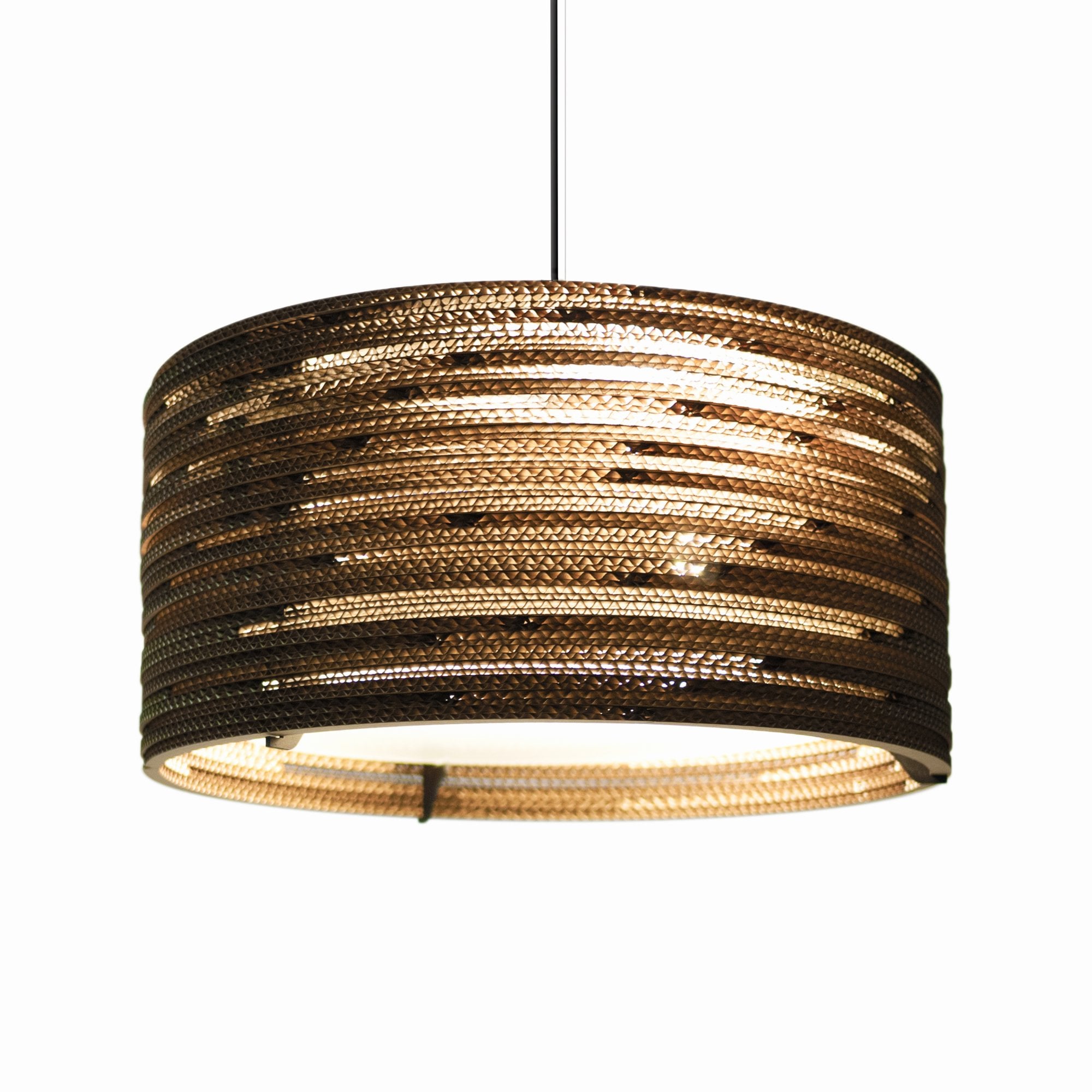 Graypants Scraplights Drum 18 Pendant with Glass Diffuser- Natural - 45cm Diameter