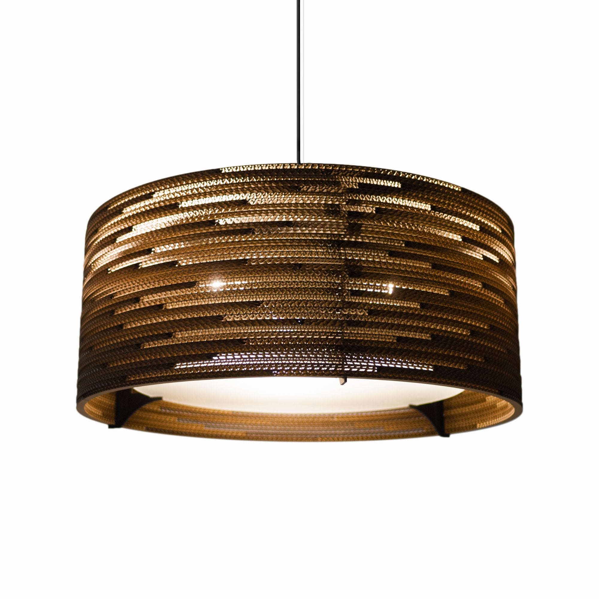 Graypants Scraplights Drum 24 Pendant with Glass Diffuser - Natural - 61cm Diameter