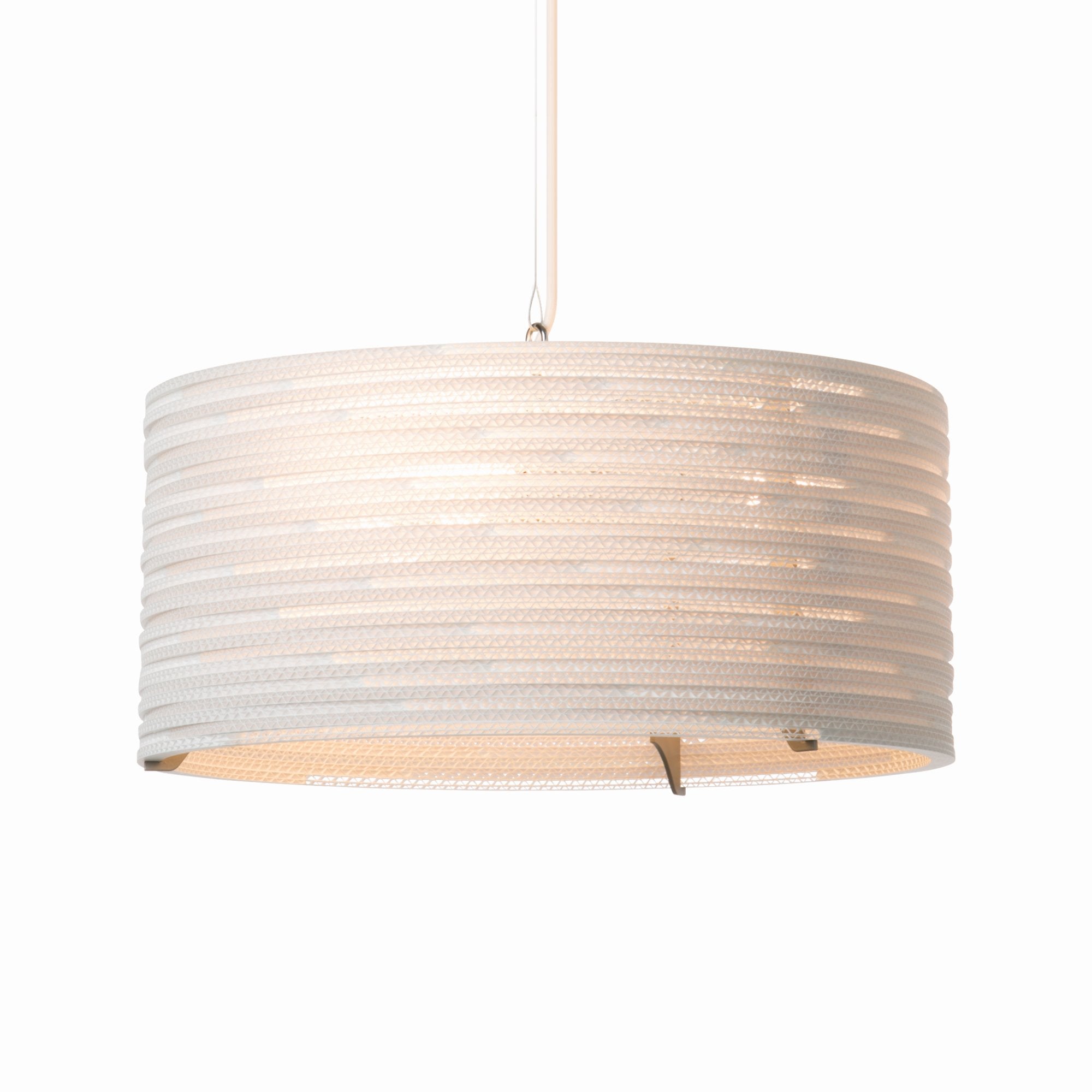 Graypants Scraplights Drum 18 Pendant with Glass Diffuser- White - 45cm Diameter